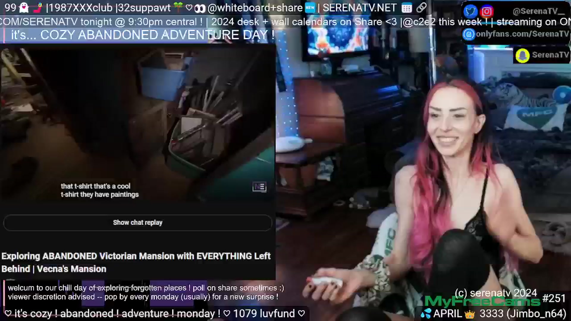 Gallery image thumbnail from serenatv's myfreecams stream on, 04/22/2024, 20:33 image 7 of 20