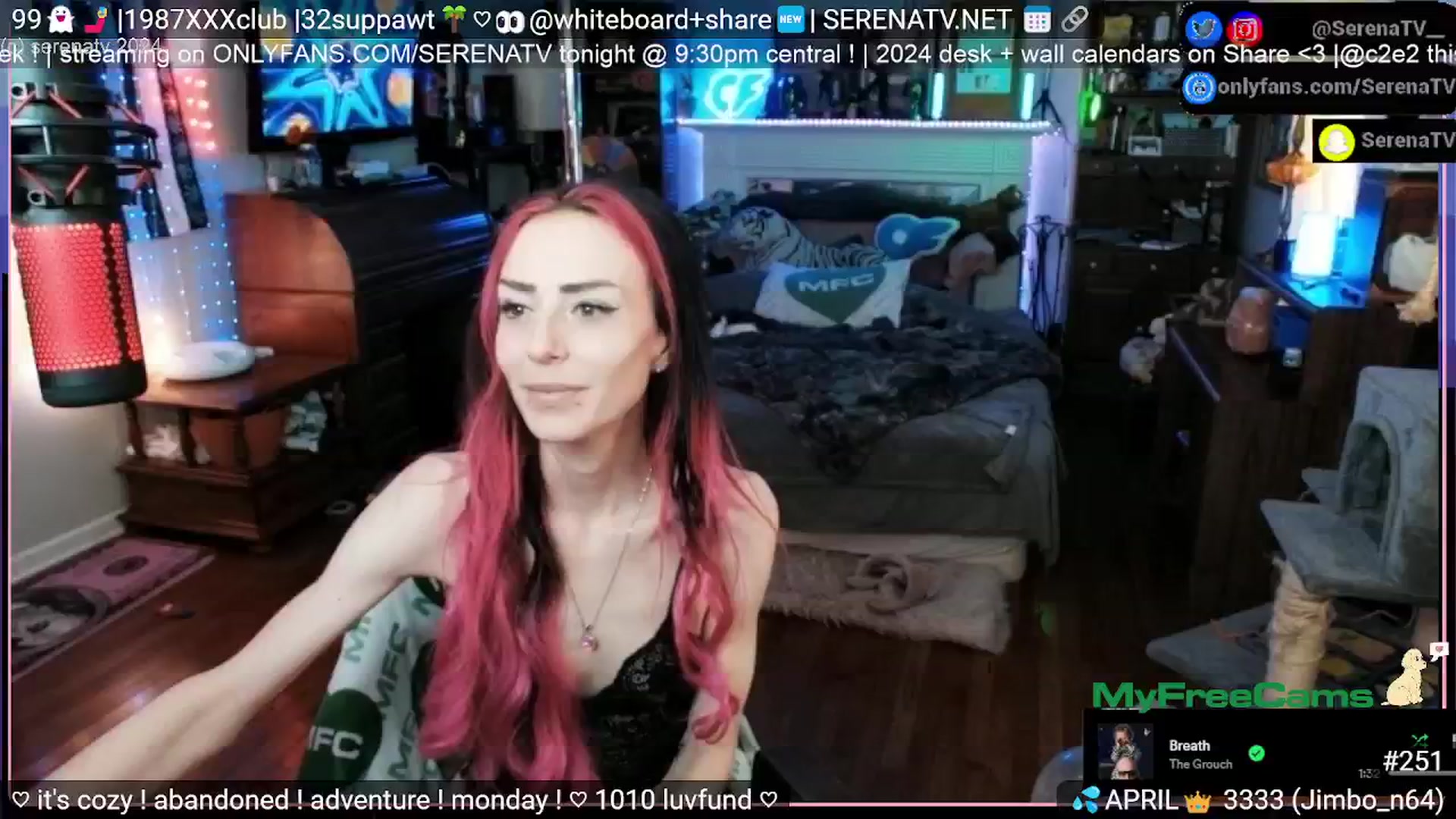 Gallery image thumbnail from serenatv's myfreecams stream on, 04/22/2024, 20:33 image 20 of 20