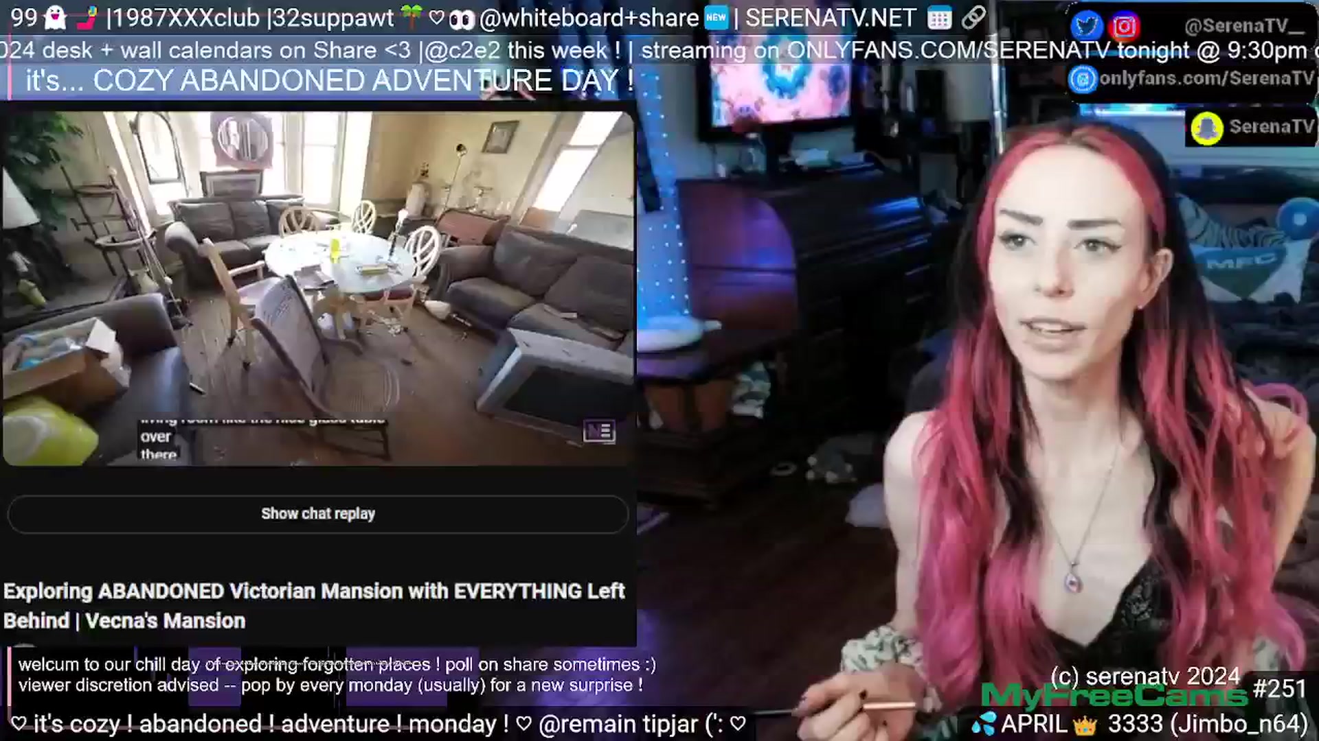 Gallery image thumbnail from serenatv's myfreecams stream on, 04/22/2024, 20:33 image 4 of 20
