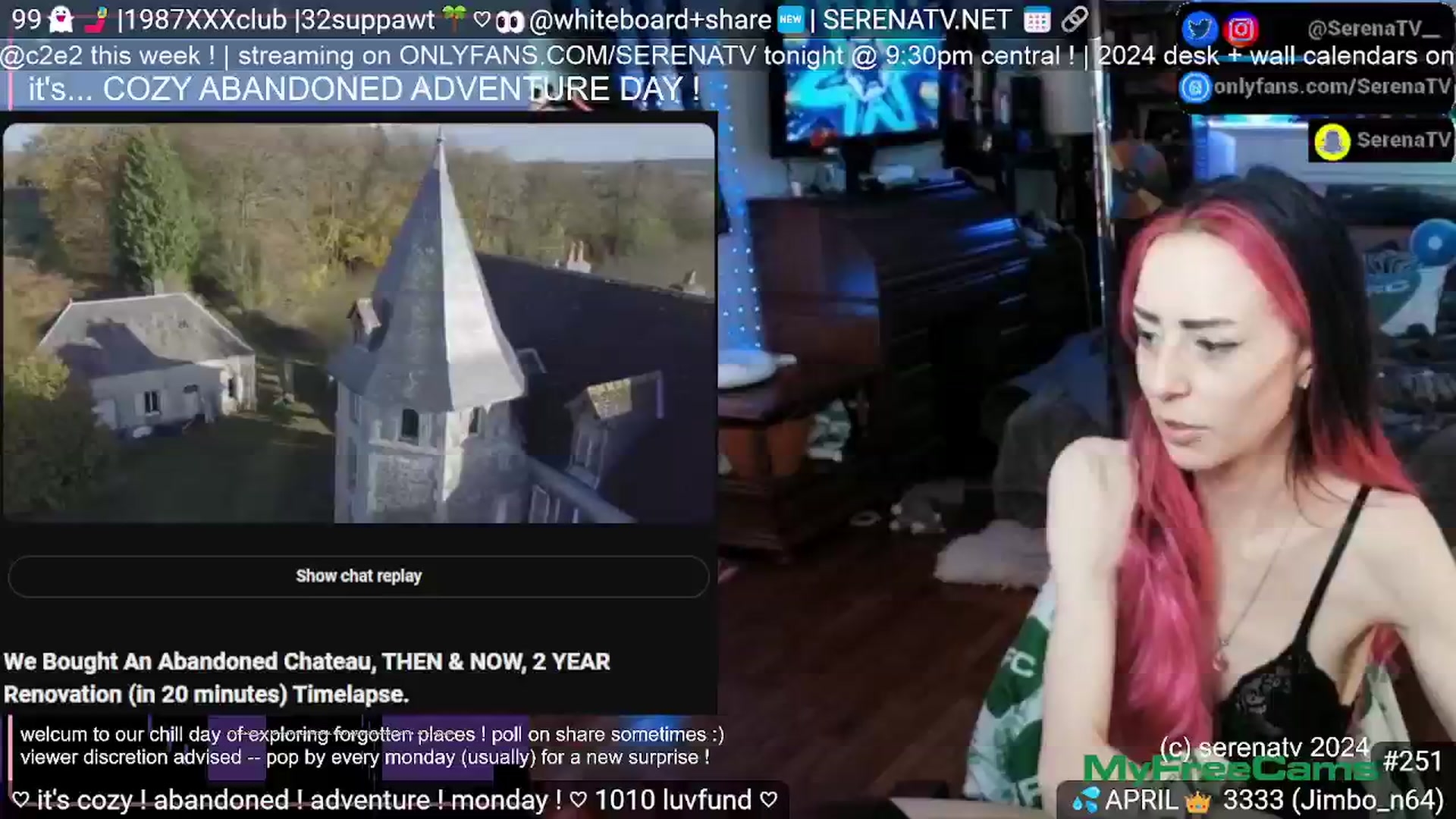 Gallery image thumbnail from serenatv's myfreecams stream on, 04/22/2024, 20:33 image 10 of 20