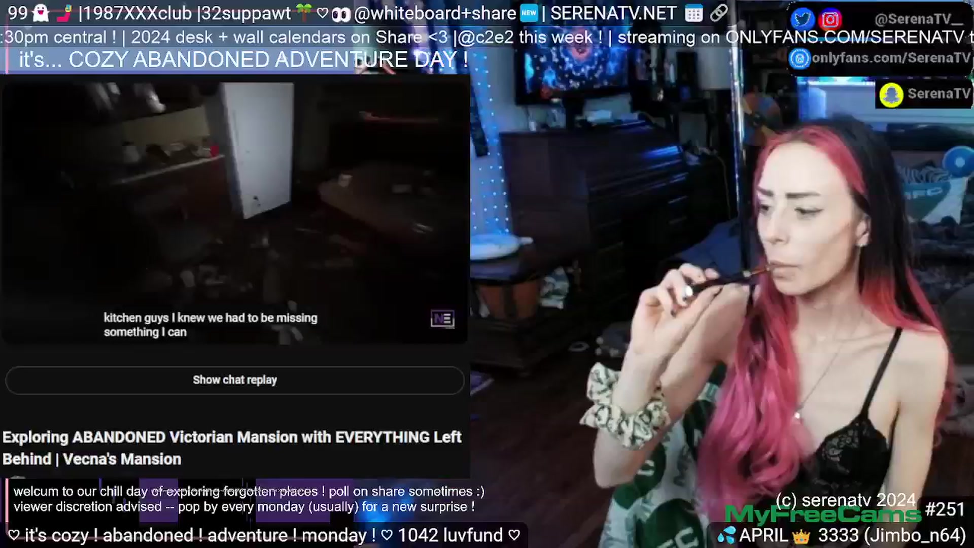 Gallery image thumbnail from serenatv's myfreecams stream on, 04/22/2024, 20:33 image 8 of 20