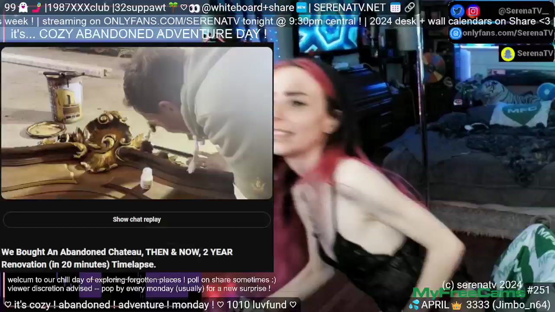 Gallery image thumbnail from serenatv's myfreecams stream on, 04/22/2024, 20:33 image 15 of 20