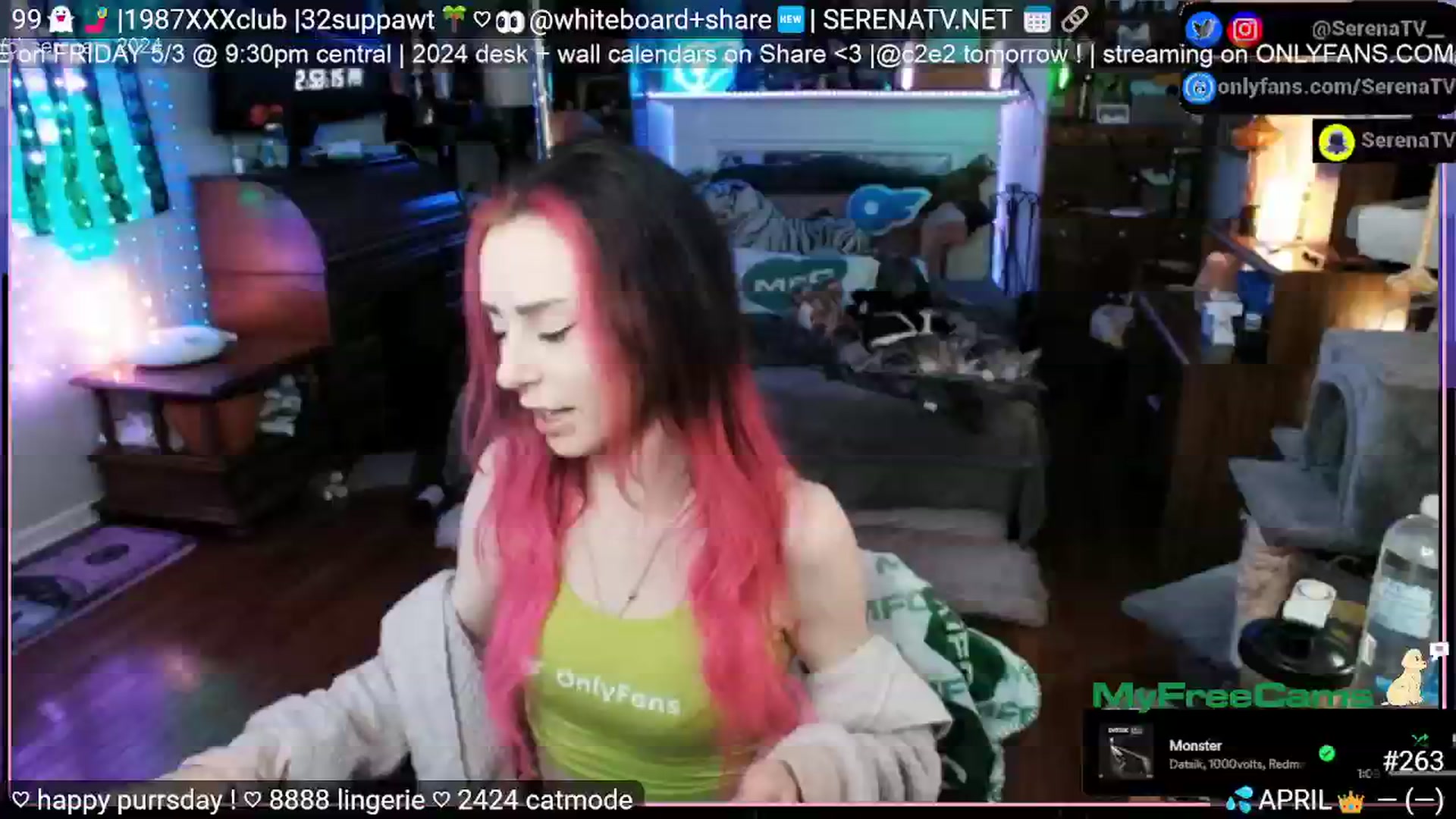 Gallery image thumbnail from serenatv's myfreecams stream on, 04/25/2024, 20:32 image 3 of 20