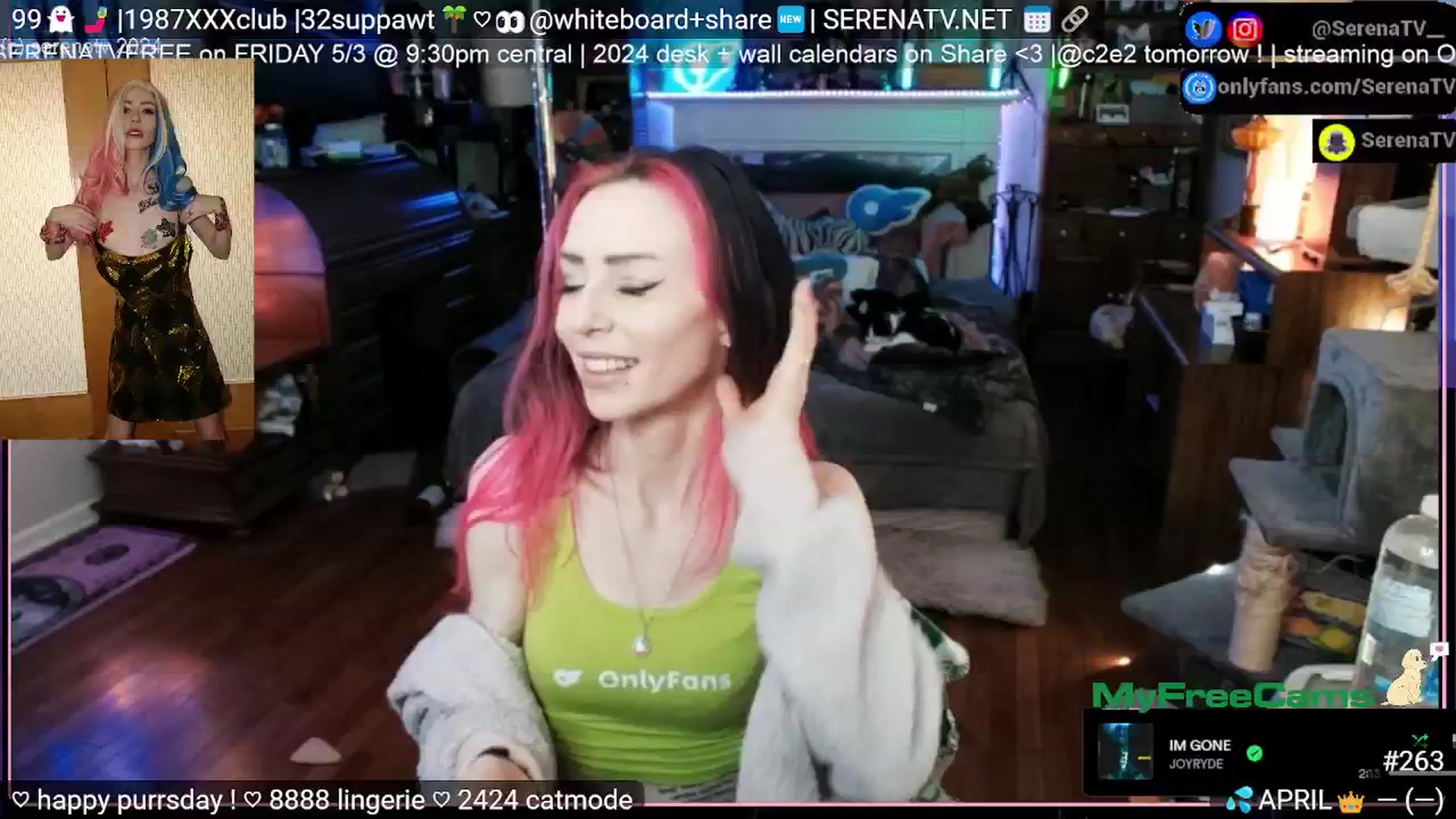 Gallery image thumbnail from serenatv's myfreecams stream on, 04/25/2024, 20:32 image 15 of 20