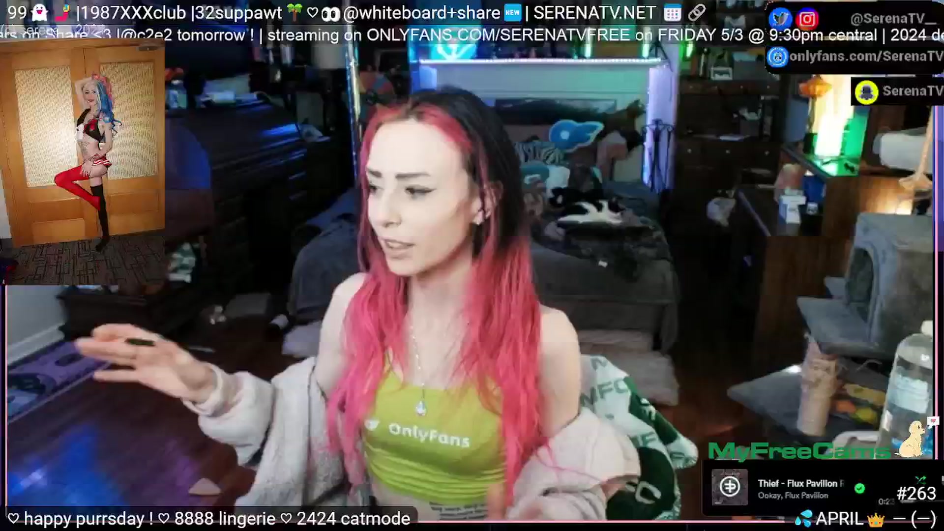 Gallery image thumbnail from serenatv's myfreecams stream on, 04/25/2024, 20:32 image 12 of 20