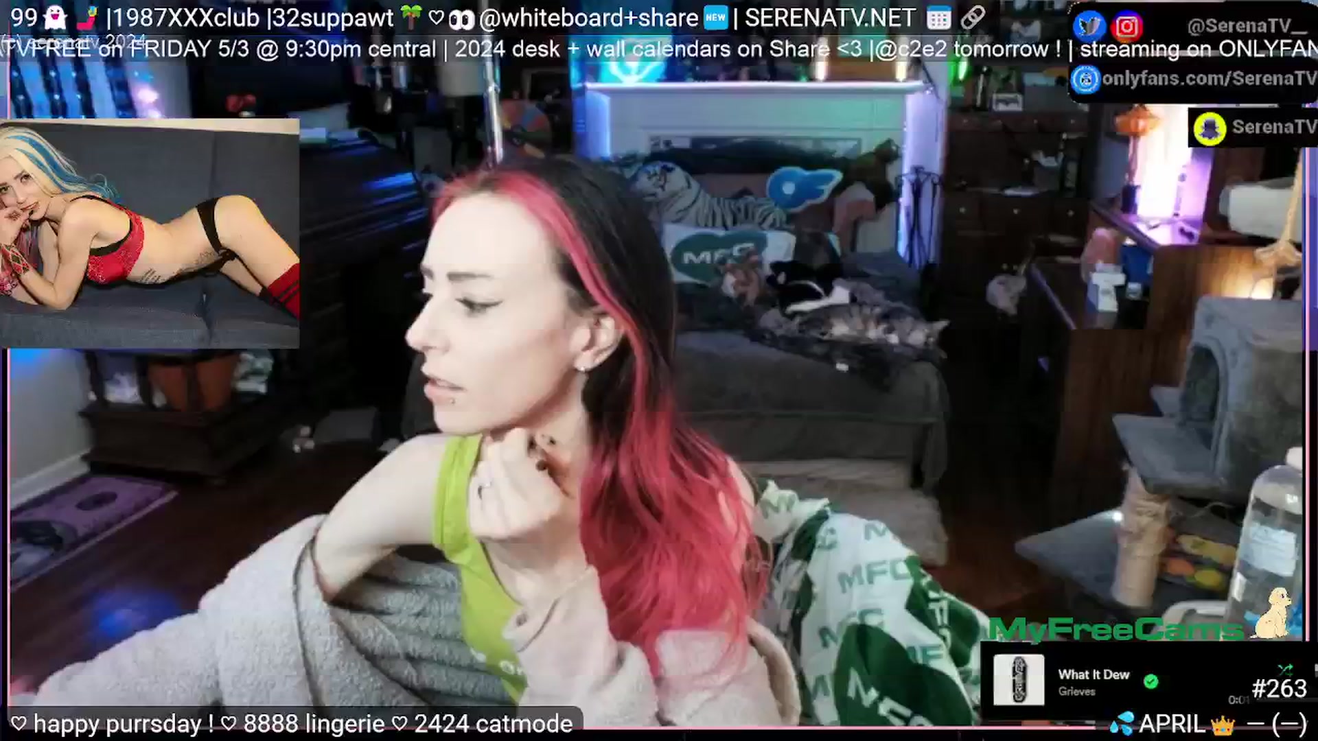 Gallery image thumbnail from serenatv's myfreecams stream on, 04/25/2024, 20:32 image 9 of 20