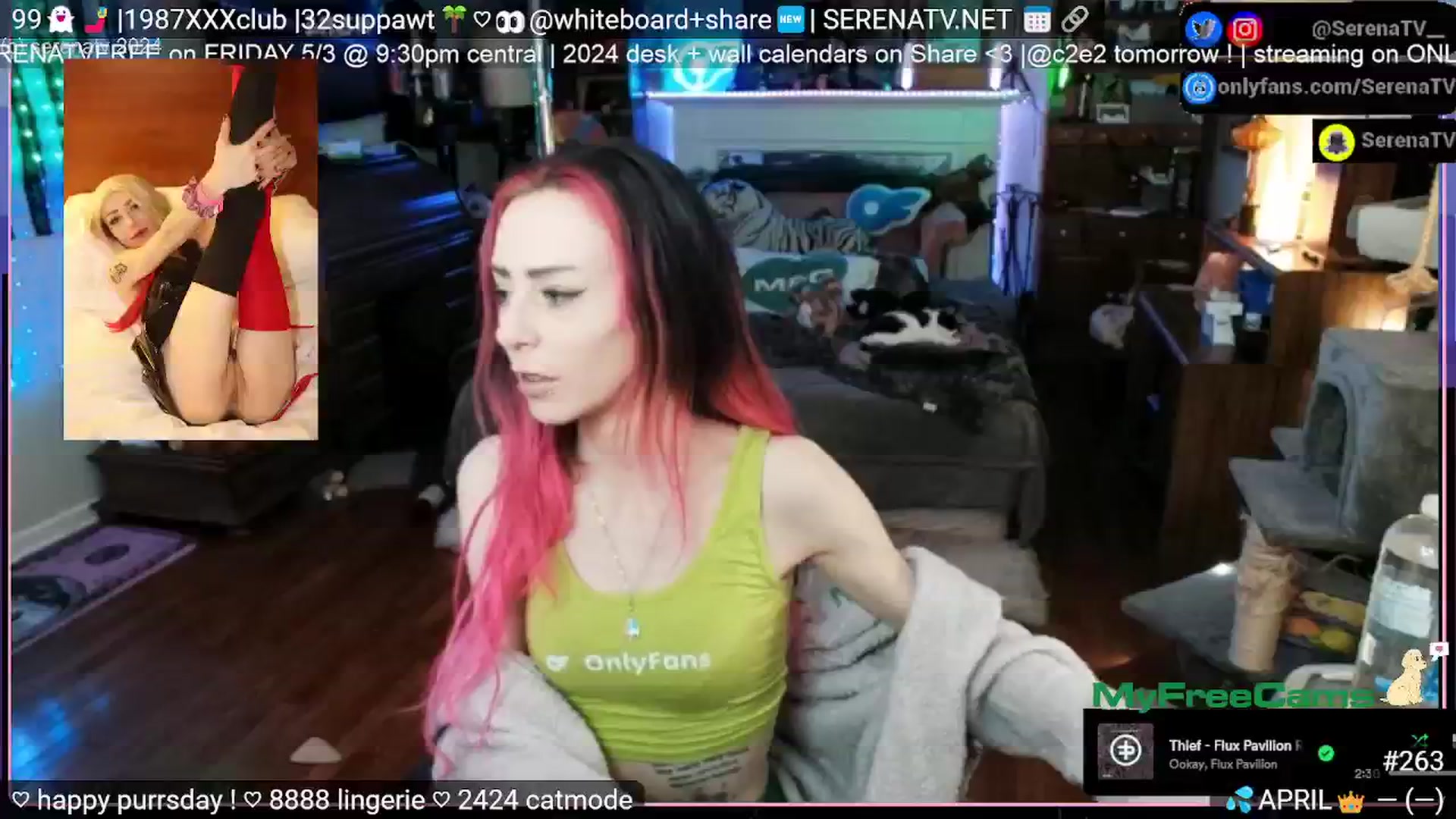 Gallery image thumbnail from serenatv's myfreecams stream on, 04/25/2024, 20:32 image 13 of 20