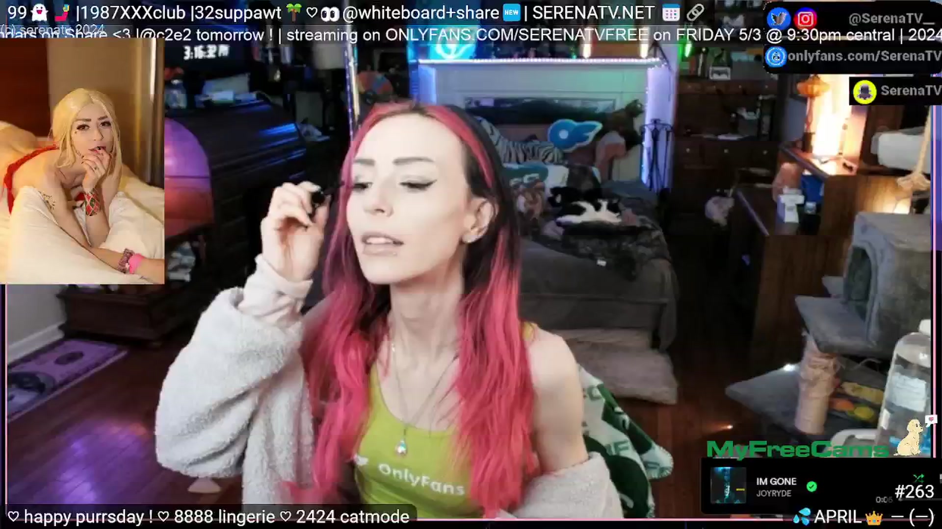 Gallery image thumbnail from serenatv's myfreecams stream on, 04/25/2024, 20:32 image 14 of 20