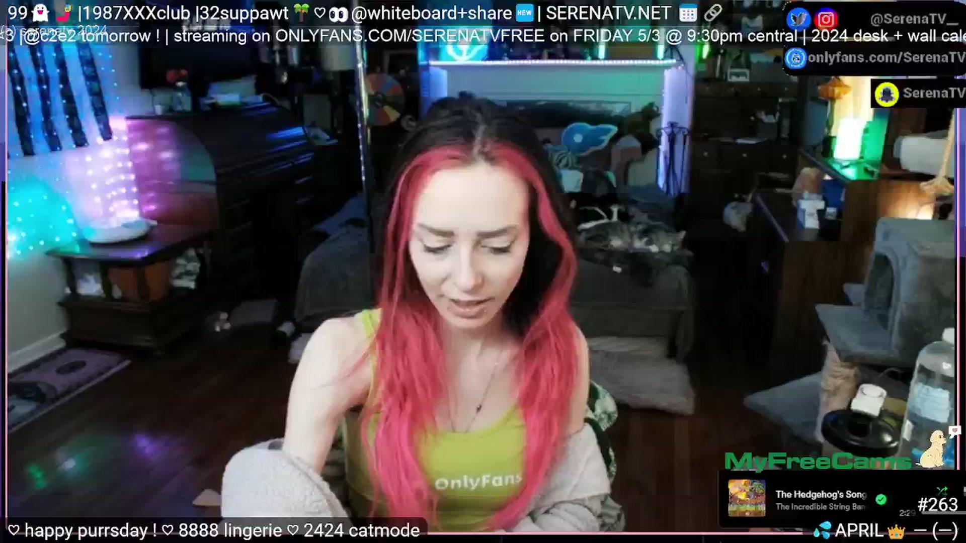Gallery image thumbnail from serenatv's myfreecams stream on, 04/25/2024, 20:32 image 2 of 20