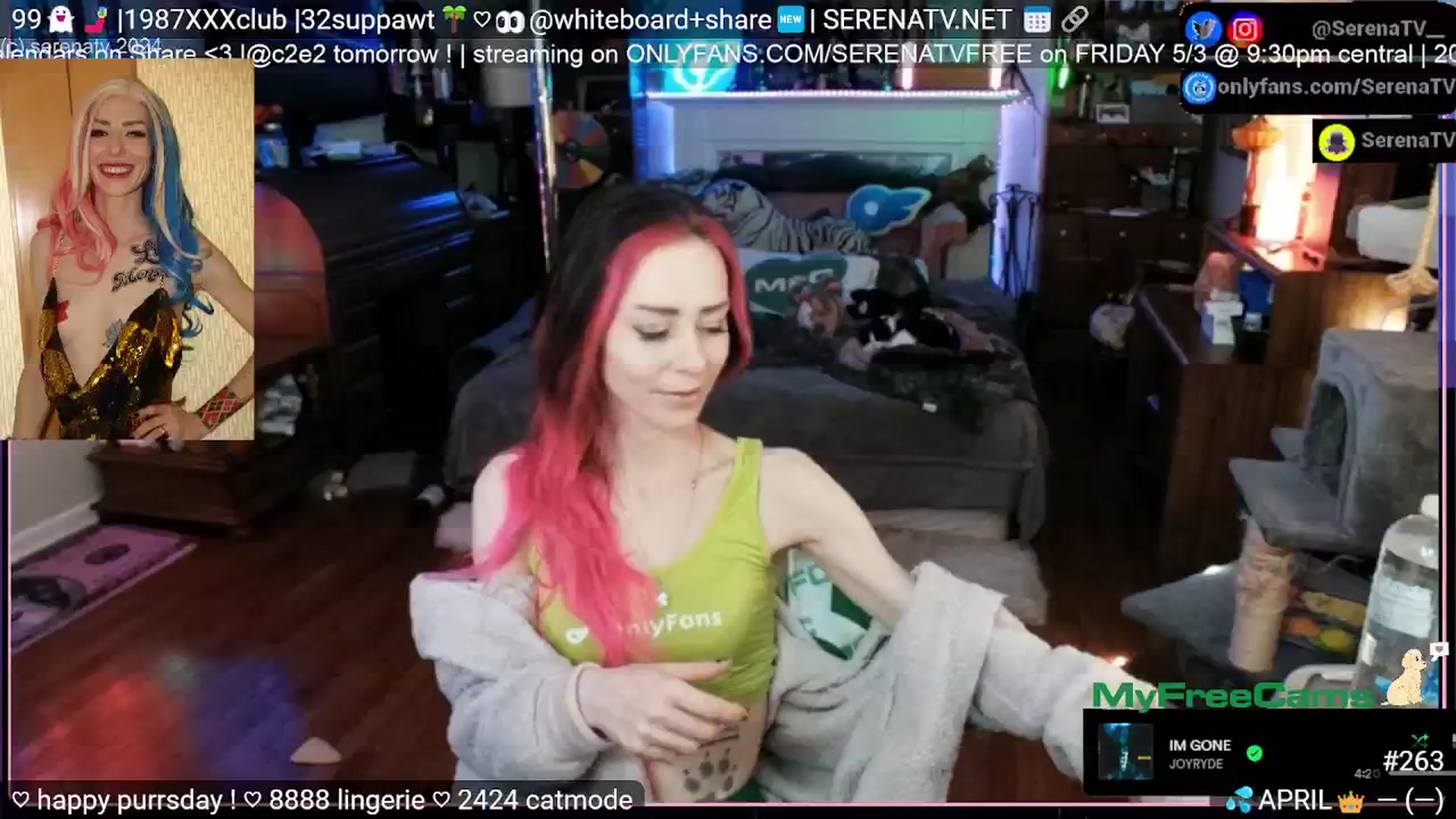 Gallery image thumbnail from serenatv's myfreecams stream on, 04/25/2024, 20:32 image 16 of 20
