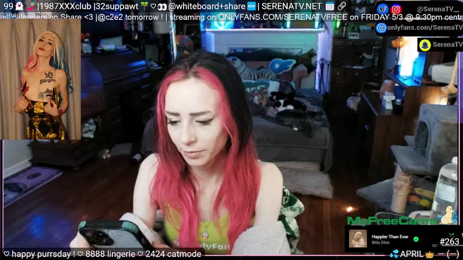 Gallery image thumbnail from serenatv's myfreecams stream on, 04/25/2024, 20:32 image 20 of 20