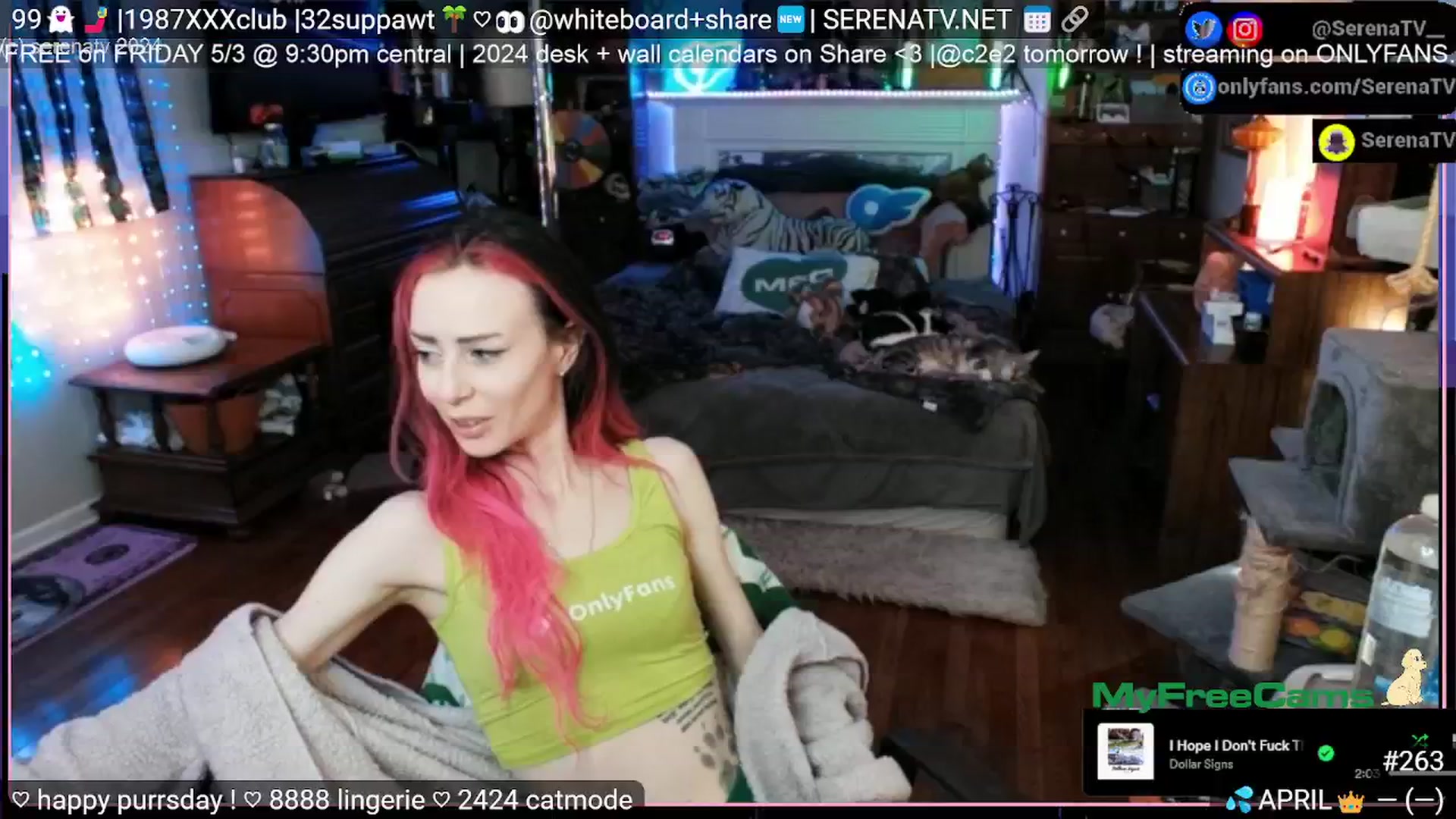 Gallery image thumbnail from serenatv's myfreecams stream on, 04/25/2024, 20:32 image 7 of 20