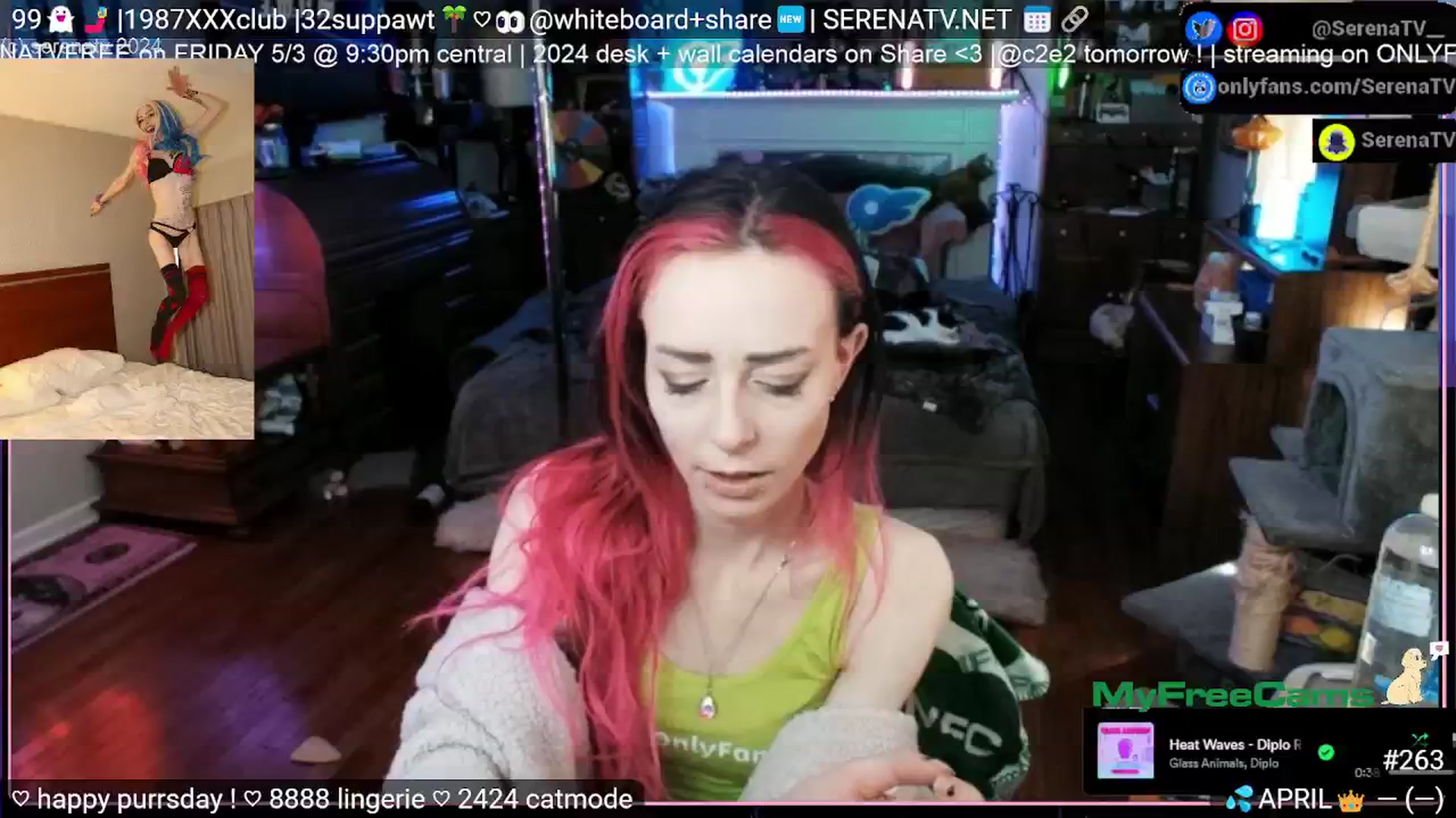 Gallery image thumbnail from serenatv's myfreecams stream on, 04/25/2024, 20:32 image 11 of 20