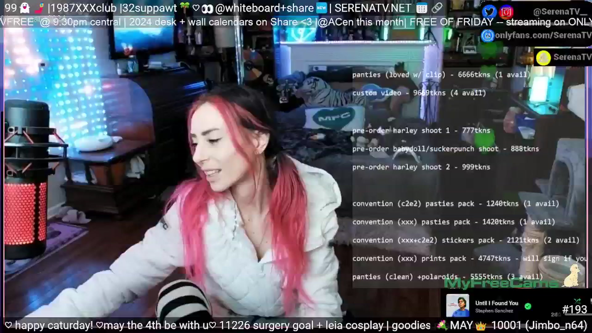 Gallery image thumbnail from serenatv's myfreecams stream on, 05/04/2024, 20:04 image 5 of 20