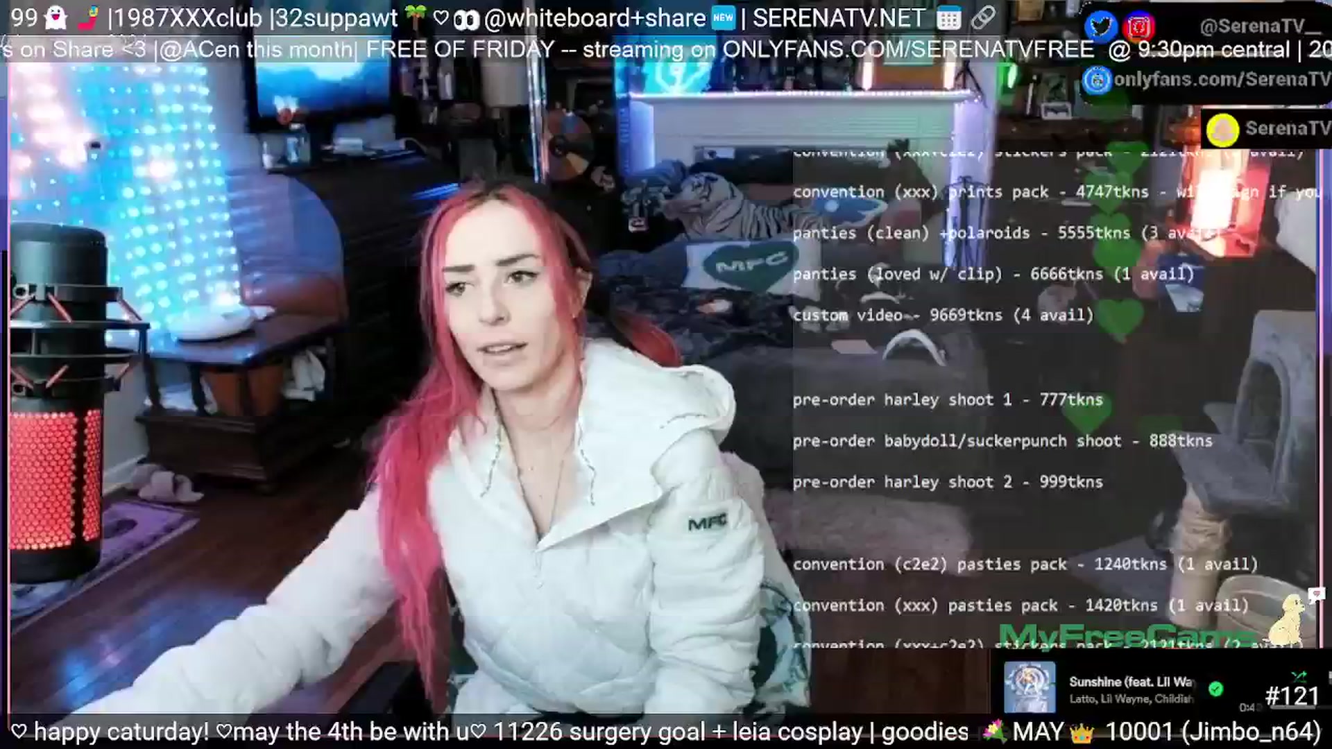 Gallery image thumbnail from serenatv's myfreecams stream on, 05/04/2024, 20:04 image 6 of 20