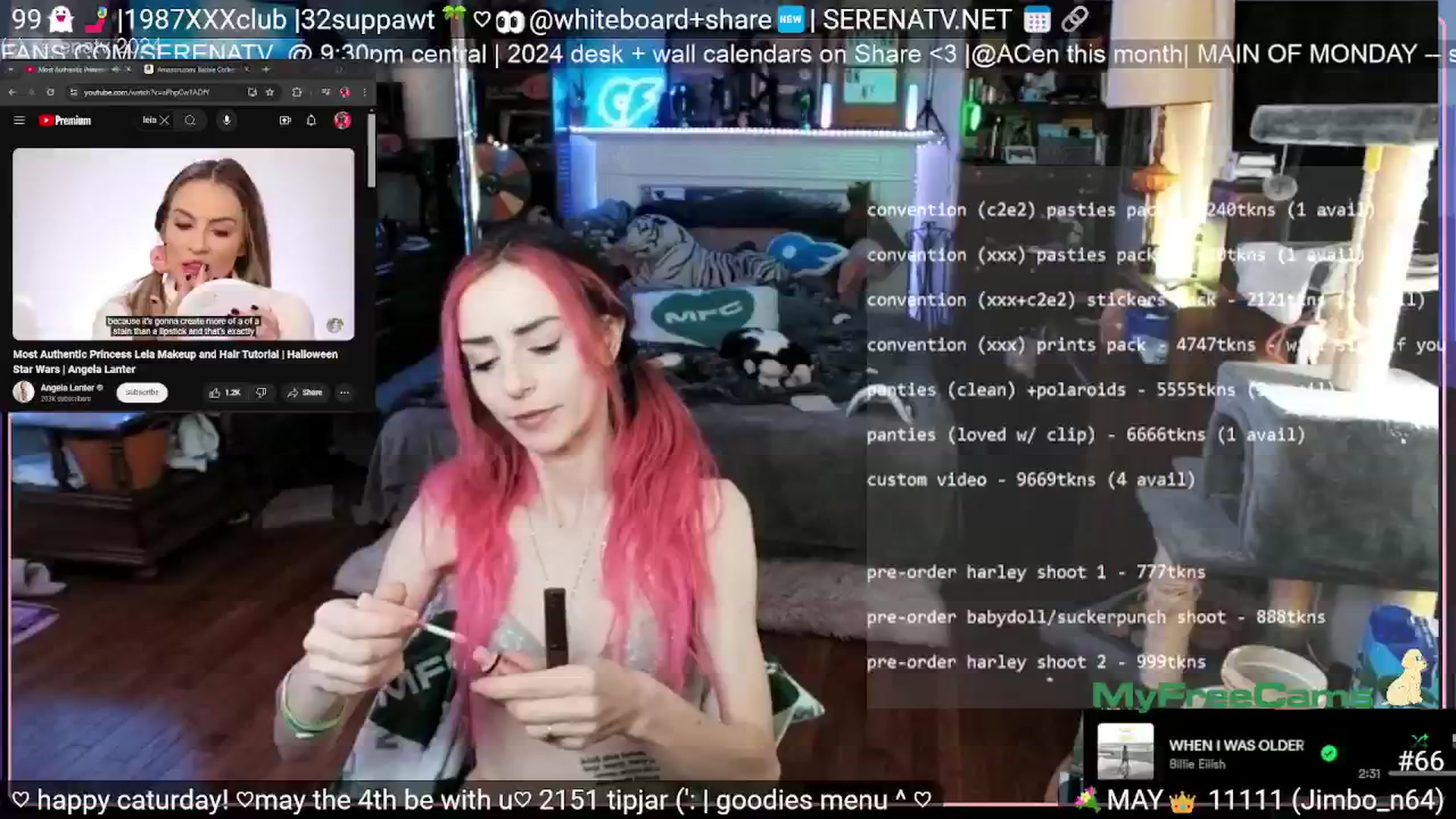 Gallery image thumbnail from serenatv's myfreecams stream on, 05/04/2024, 20:47 image 1 of 20