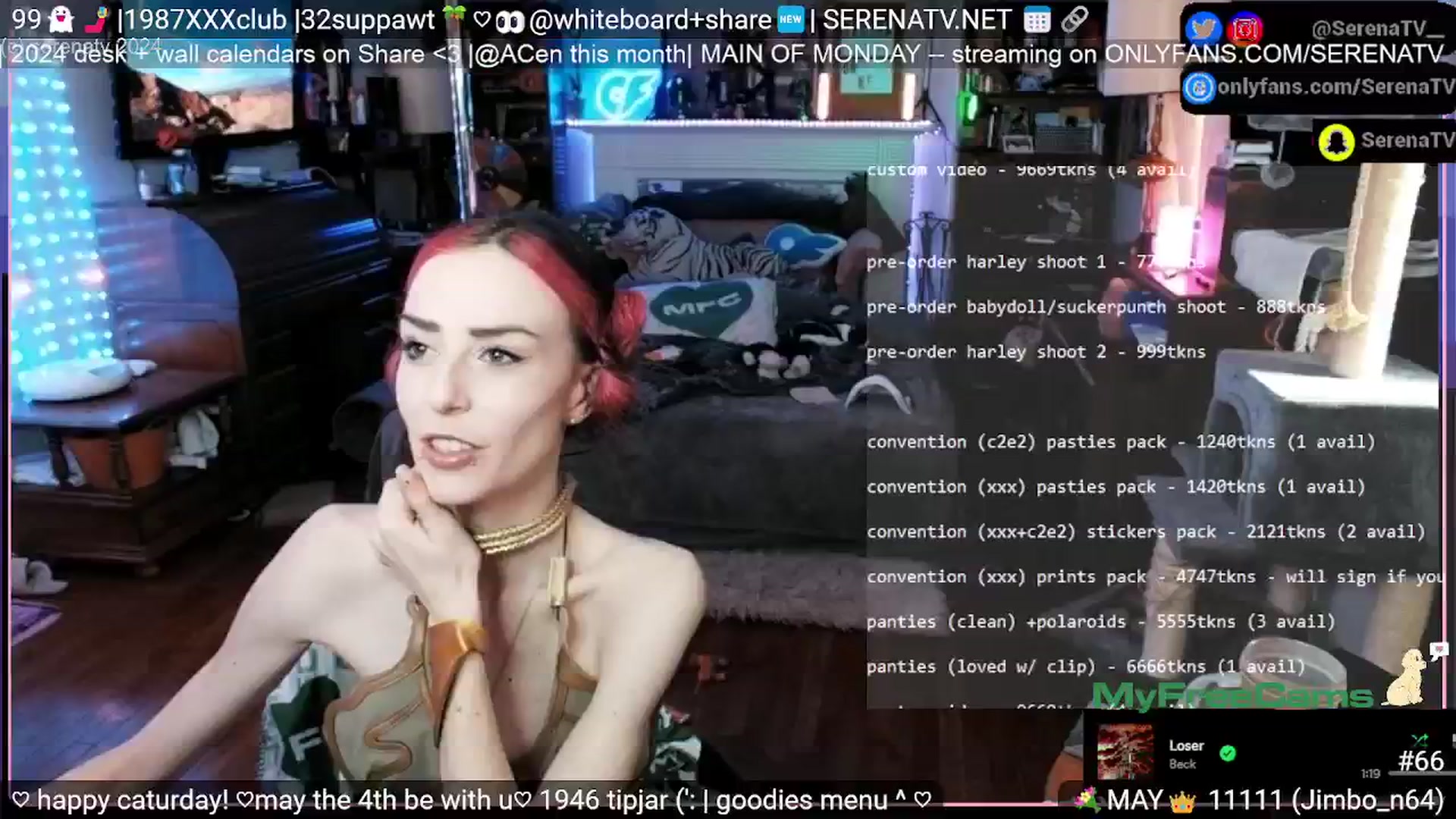 Gallery image thumbnail from serenatv's myfreecams stream on, 05/04/2024, 20:47 image 19 of 20