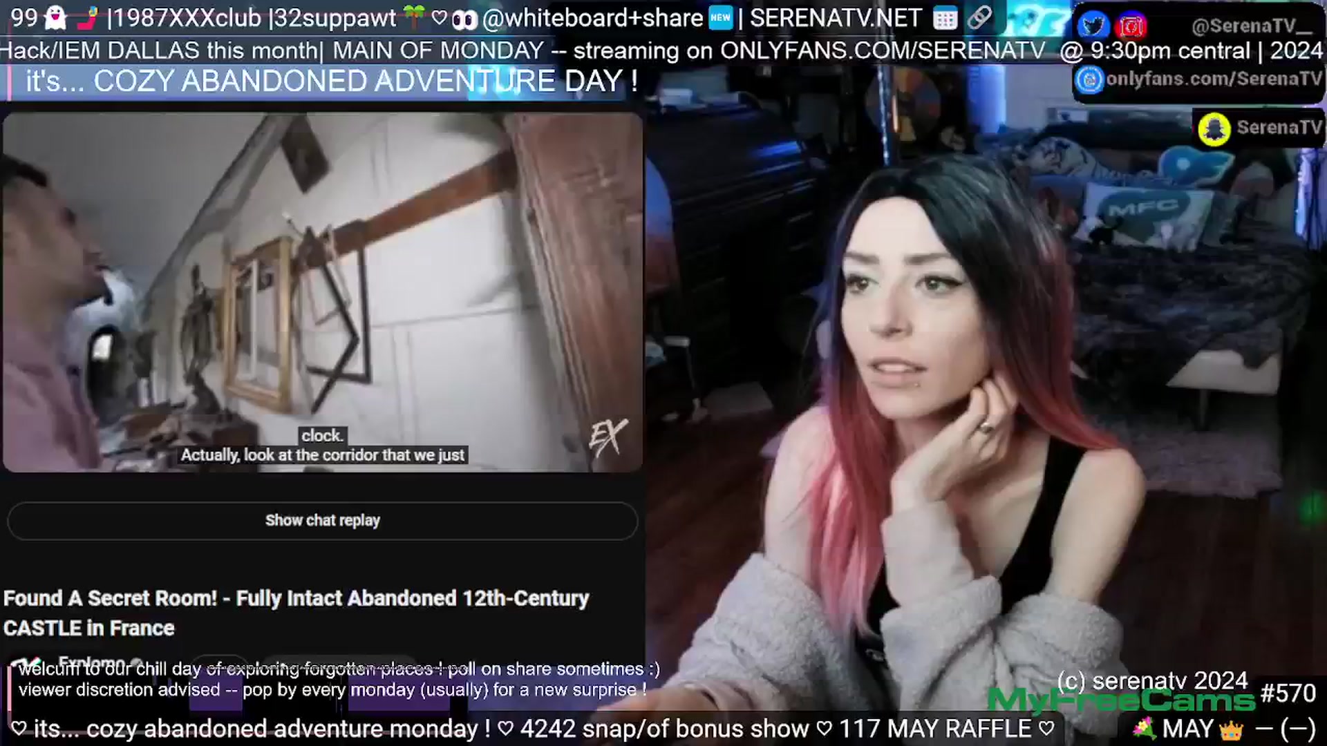 Gallery image thumbnail from serenatv's myfreecams stream on, 05/20/2024, 21:04 image 14 of 20