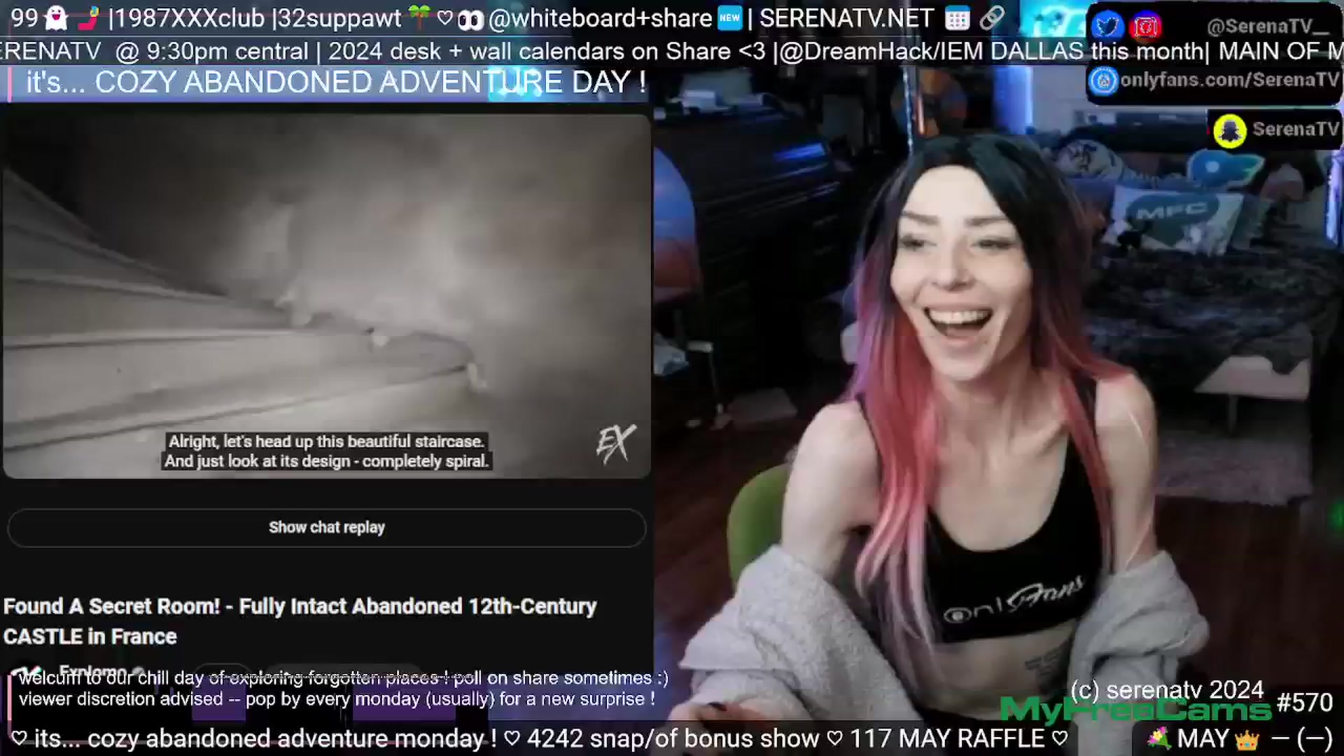 Gallery image thumbnail from serenatv's myfreecams stream on, 05/20/2024, 21:04 image 12 of 20