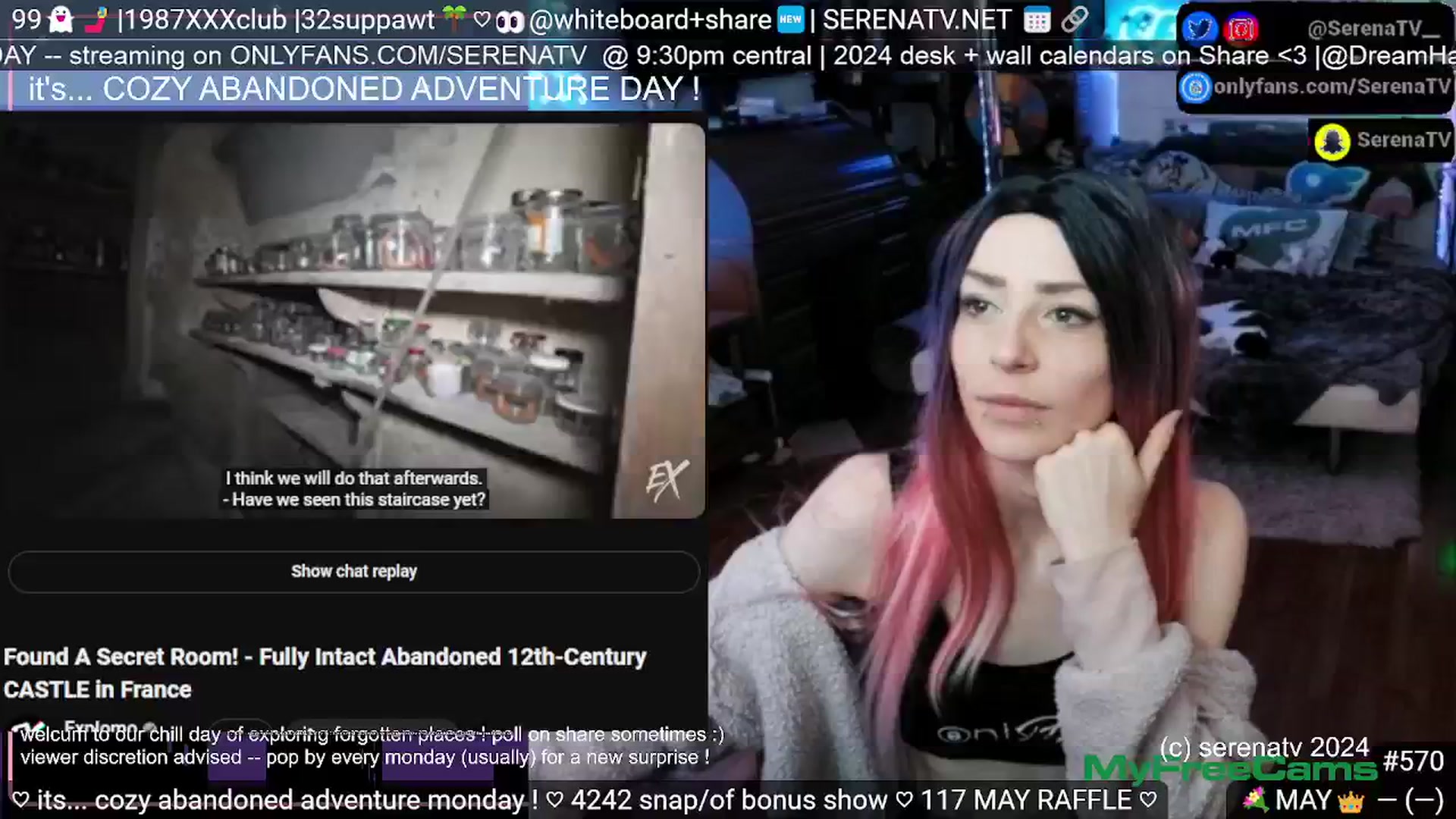 Gallery image thumbnail from serenatv's myfreecams stream on, 05/20/2024, 21:04 image 11 of 20