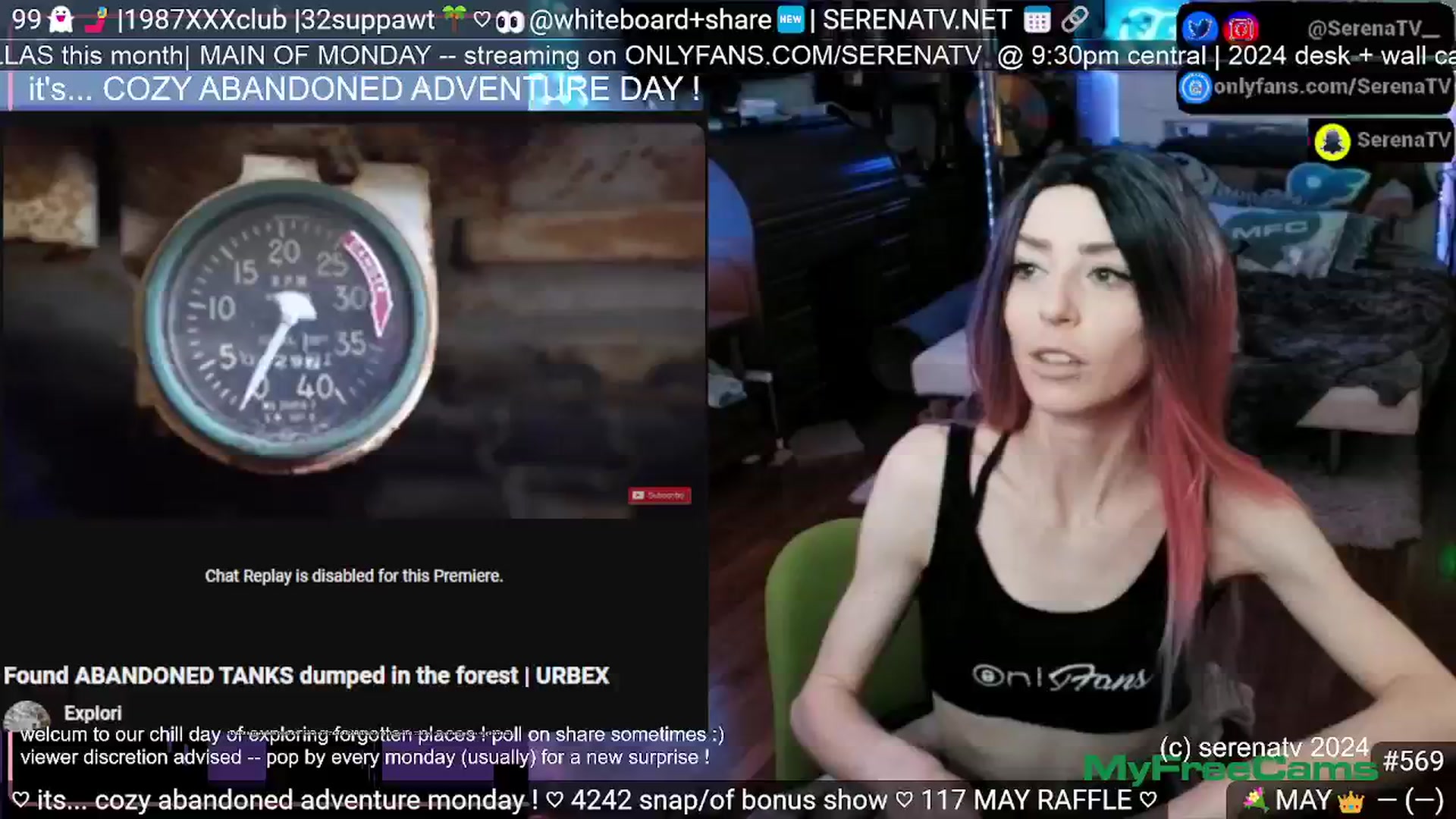 Gallery image thumbnail from serenatv's myfreecams stream on, 05/20/2024, 21:04 image 6 of 20