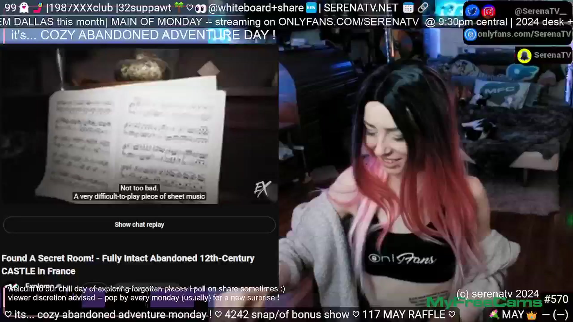 Gallery image thumbnail from serenatv's myfreecams stream on, 05/20/2024, 21:04 image 10 of 20