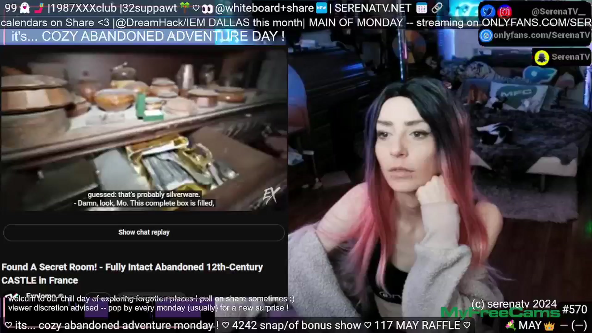 Gallery image thumbnail from serenatv's myfreecams stream on, 05/20/2024, 21:04 image 9 of 20
