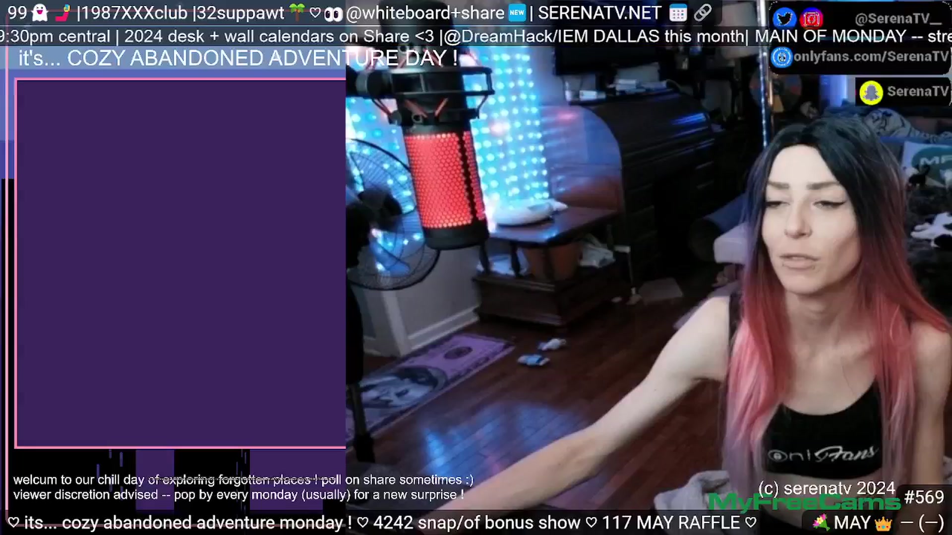 Gallery image thumbnail from serenatv's myfreecams stream on, 05/20/2024, 21:04 image 4 of 20