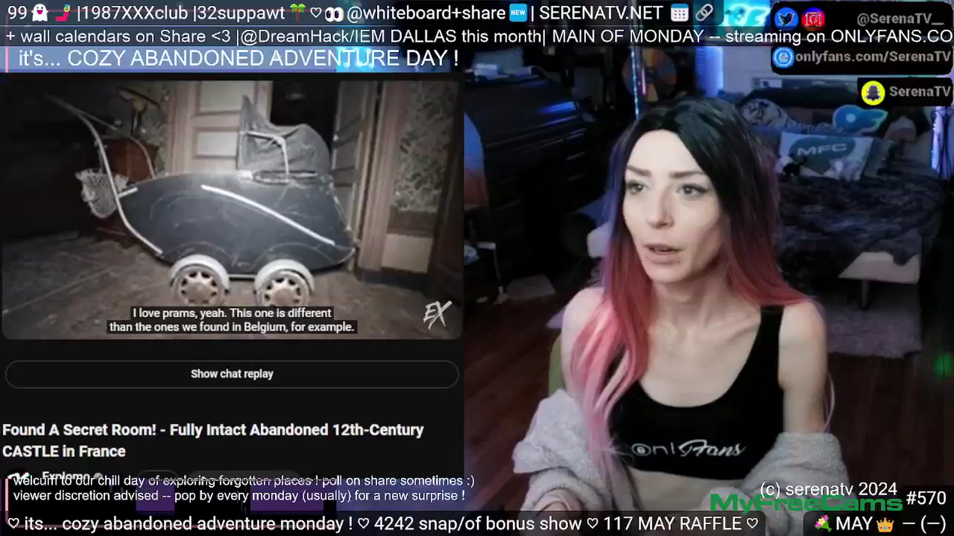 Gallery image thumbnail from serenatv's myfreecams stream on, 05/20/2024, 21:04 image 13 of 20