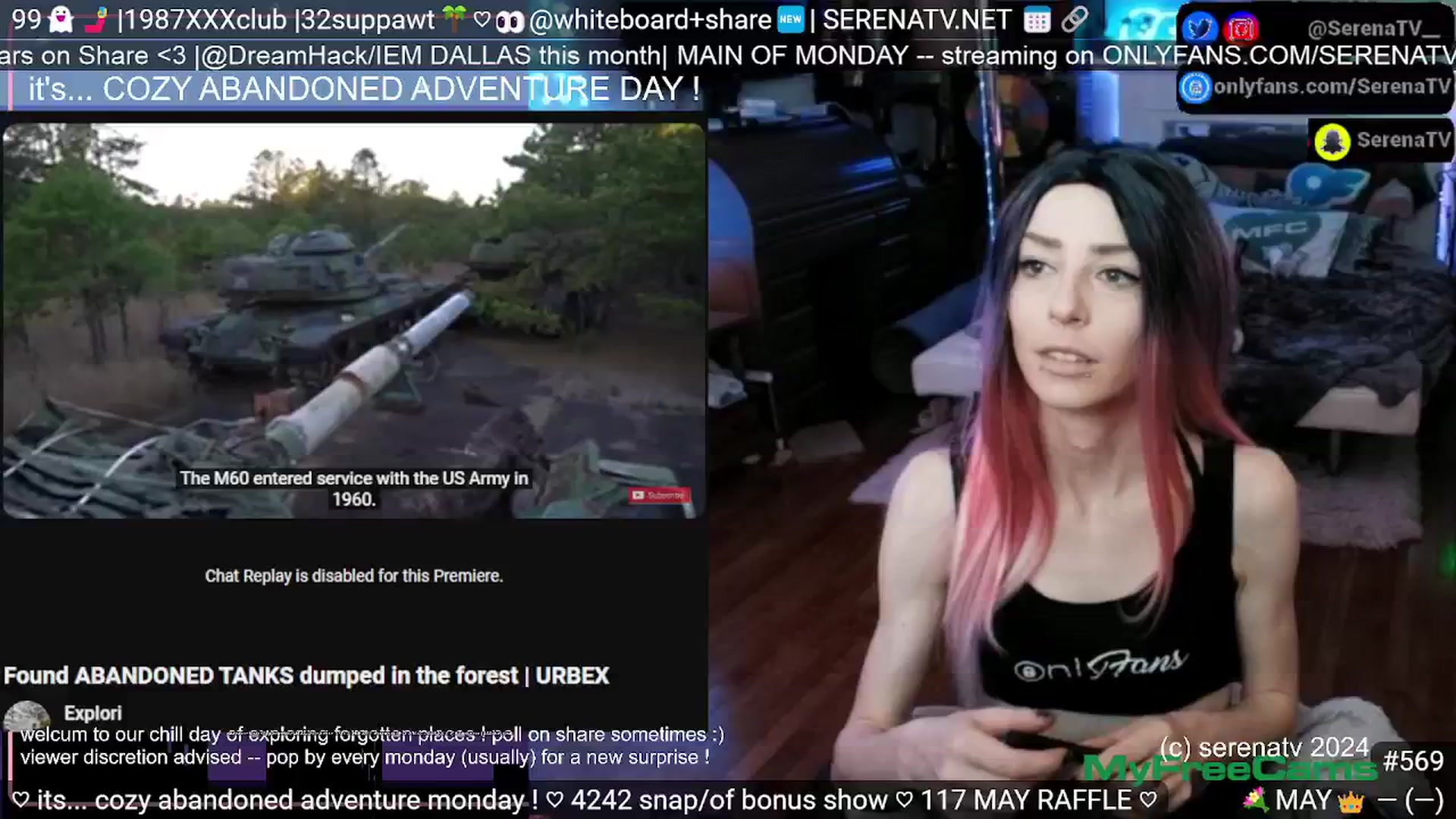 Gallery image thumbnail from serenatv's myfreecams stream on, 05/20/2024, 21:04 image 5 of 20
