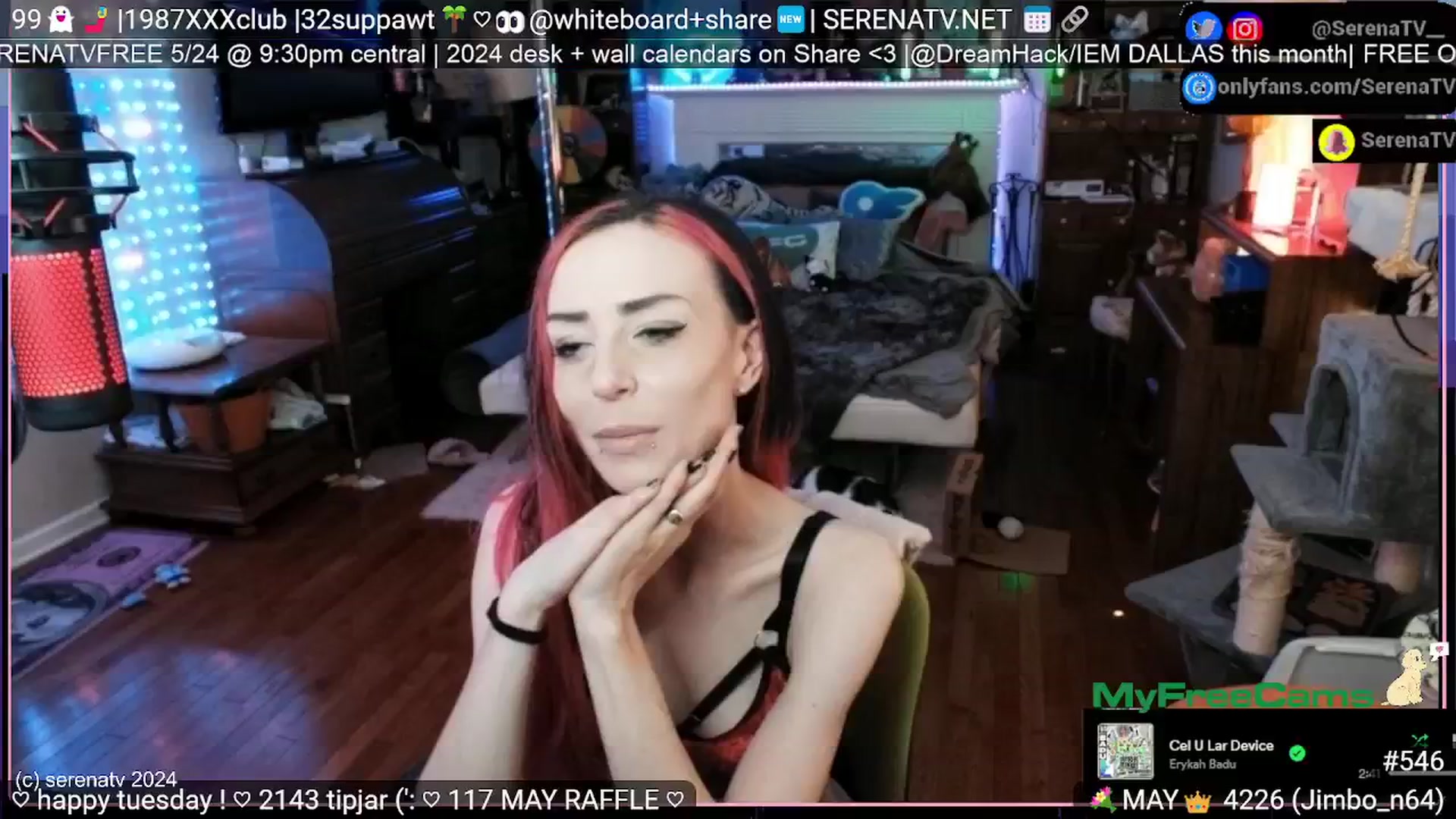 Gallery image thumbnail from serenatv's myfreecams stream on, 05/21/2024, 20:33 image 20 of 20