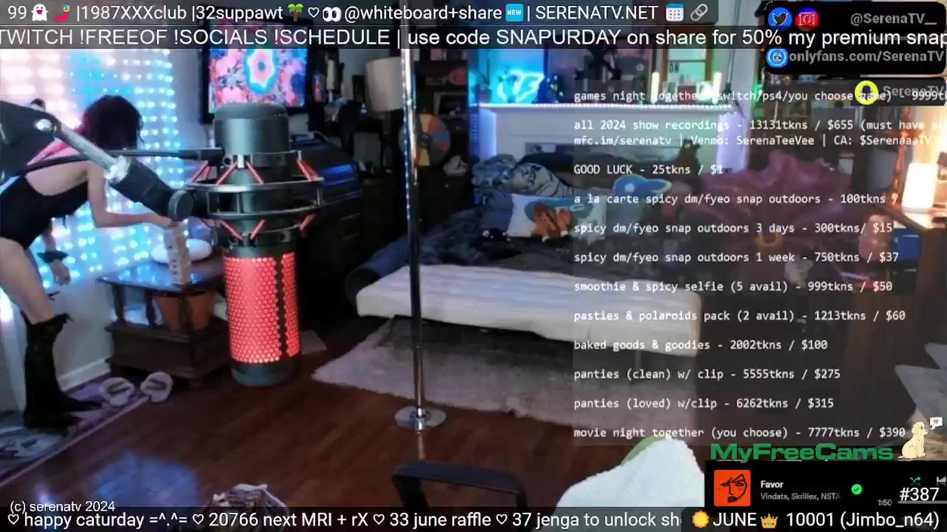Gallery image thumbnail from serenatv's myfreecams stream on, 06/15/2024, 20:41 image 18 of 20