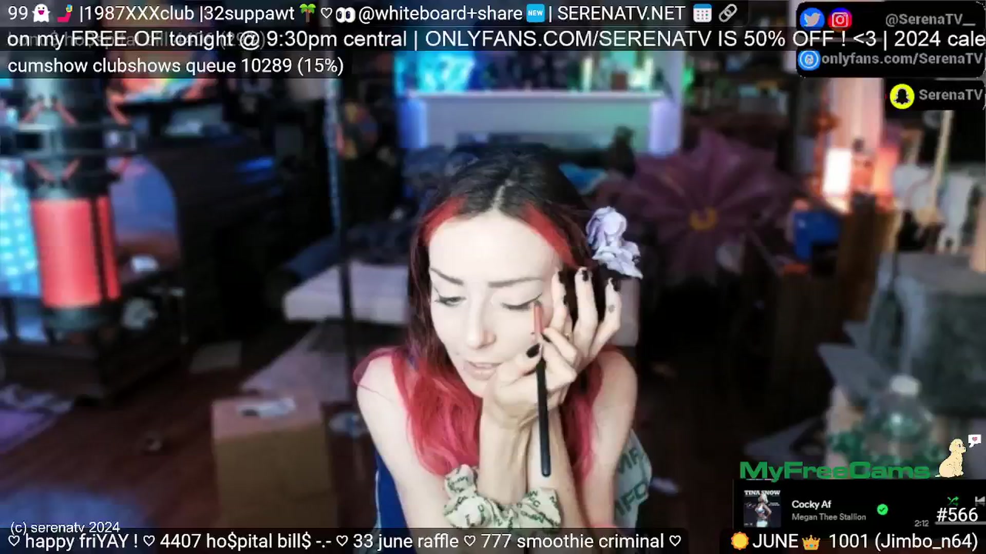 Gallery image thumbnail from serenatv's myfreecams stream on, 06/21/2024, 20:32 image 7 of 20