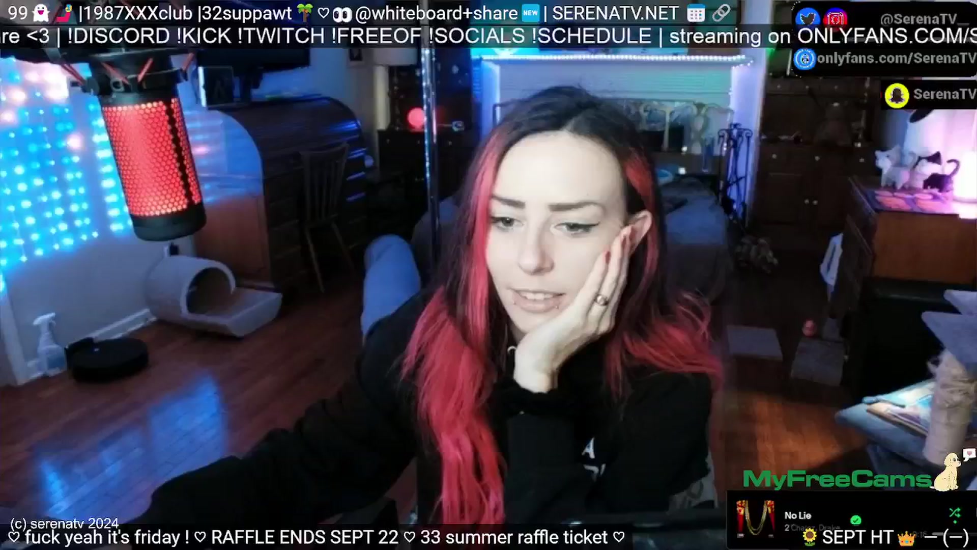 Gallery image thumbnail from serenatv's myfreecams stream on, 09/20/2024, 19:06 image 2 of 20