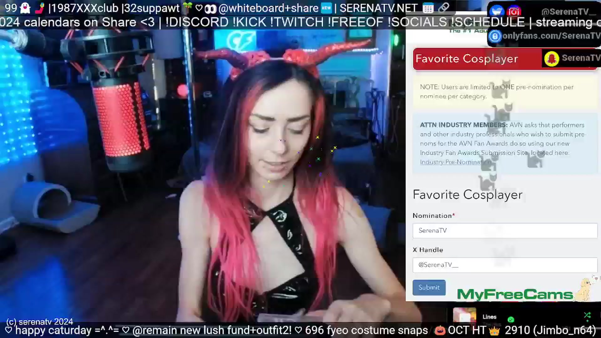 Gallery image thumbnail from serenatv's myfreecams stream on, 10/05/2024, 20:02 image 2 of 20