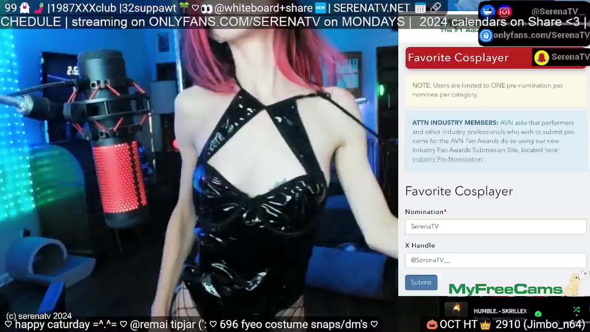 Gallery image thumbnail from serenatv's myfreecams stream on, 10/05/2024, 20:02 image 12 of 20
