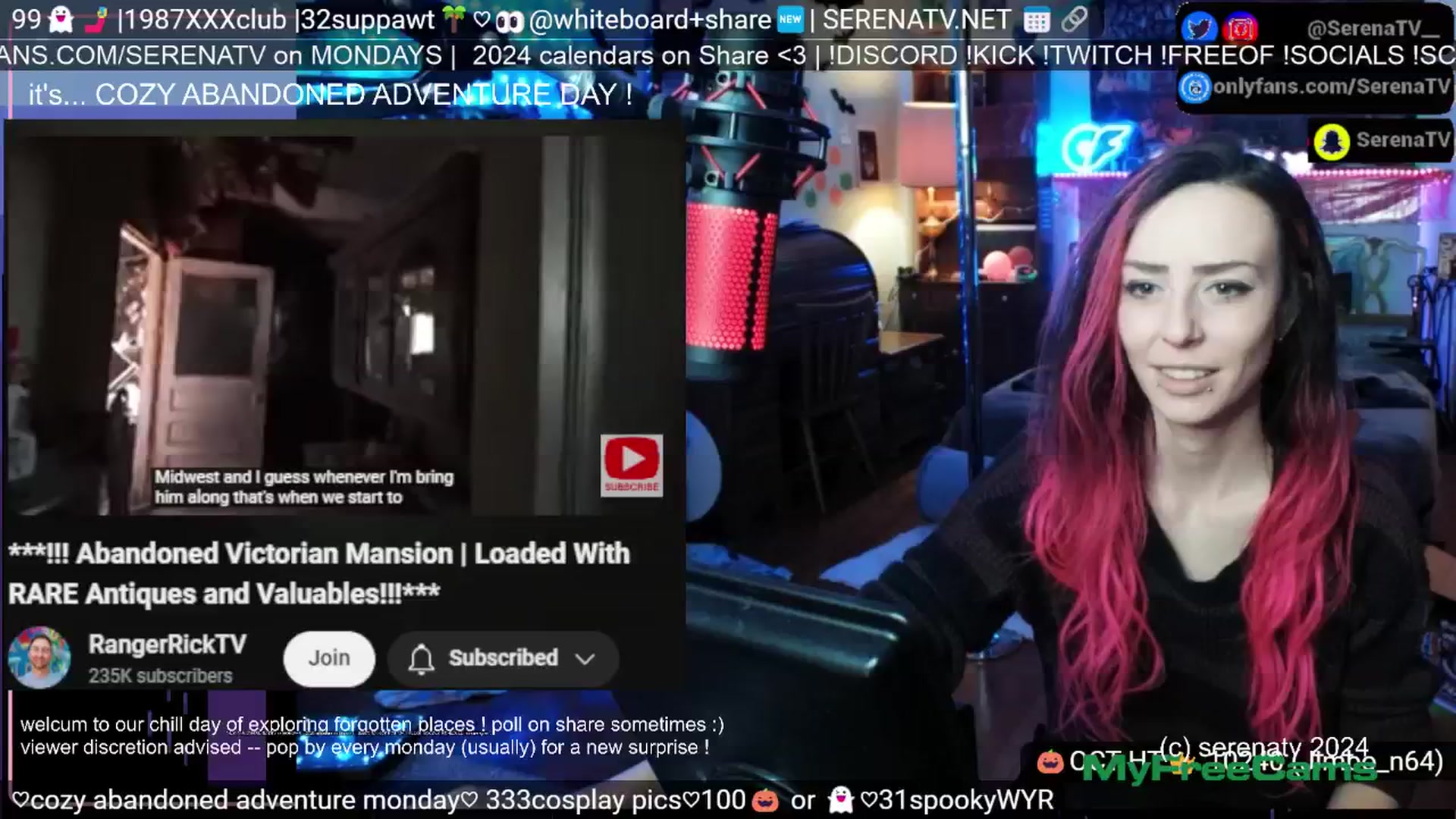 Gallery image thumbnail from serenatv's myfreecams stream on, 10/21/2024, 19:20 image 11 of 20