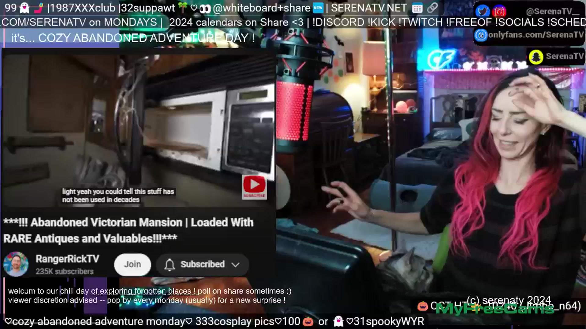 Gallery image thumbnail from serenatv's myfreecams stream on, 10/21/2024, 19:20 image 12 of 20
