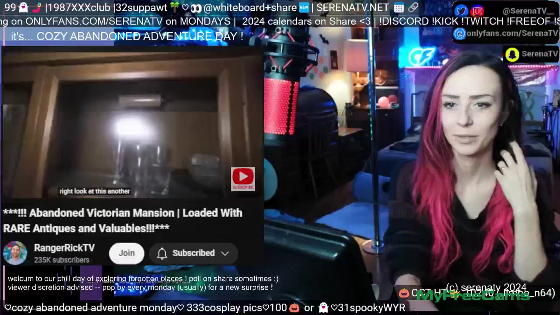 Gallery image thumbnail from serenatv's myfreecams stream on, 10/21/2024, 19:20 image 8 of 20