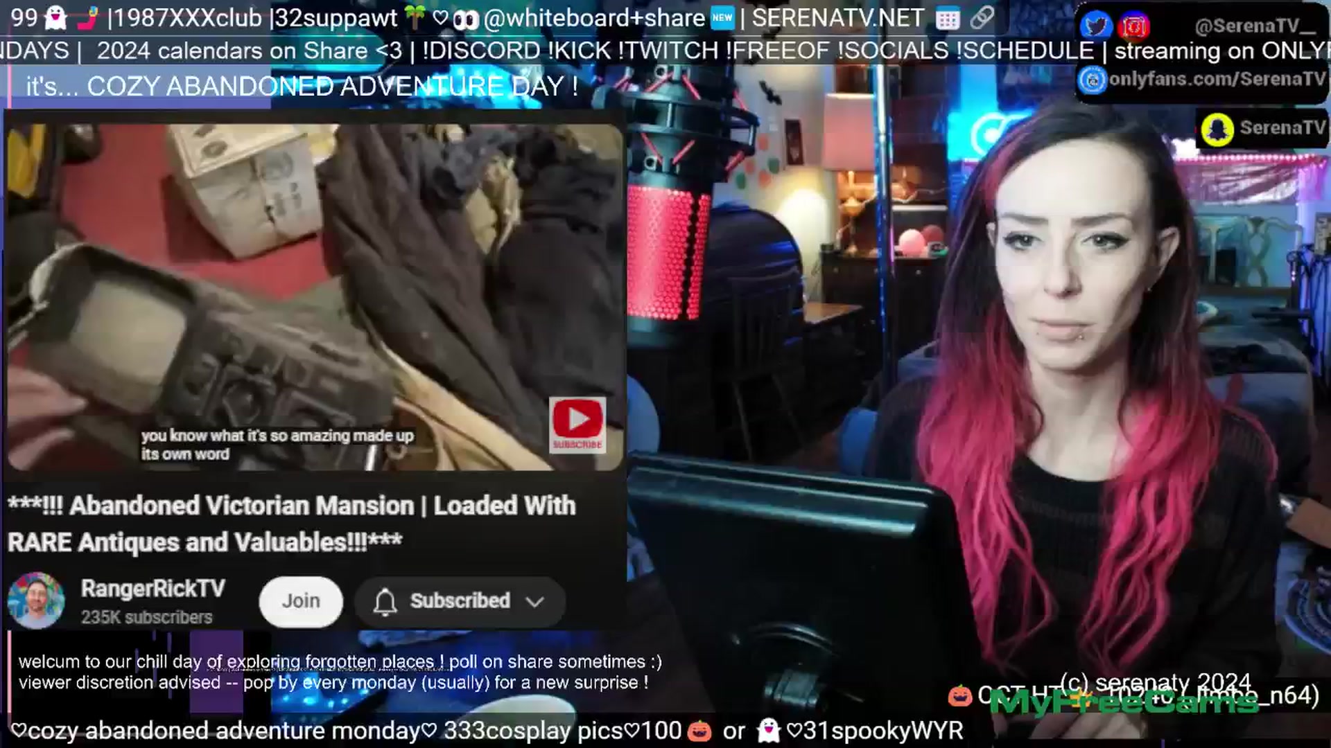 Gallery image thumbnail from serenatv's myfreecams stream on, 10/21/2024, 19:20 image 18 of 20