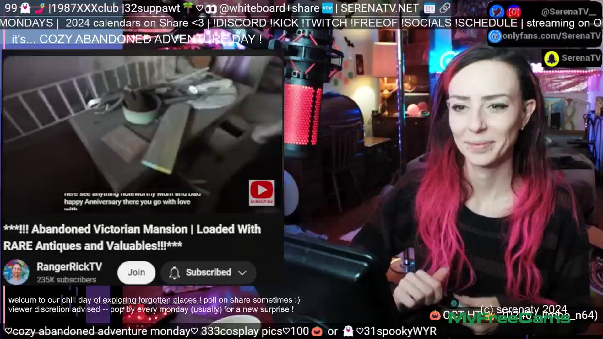 Gallery image thumbnail from serenatv's myfreecams stream on, 10/21/2024, 19:20 image 17 of 20