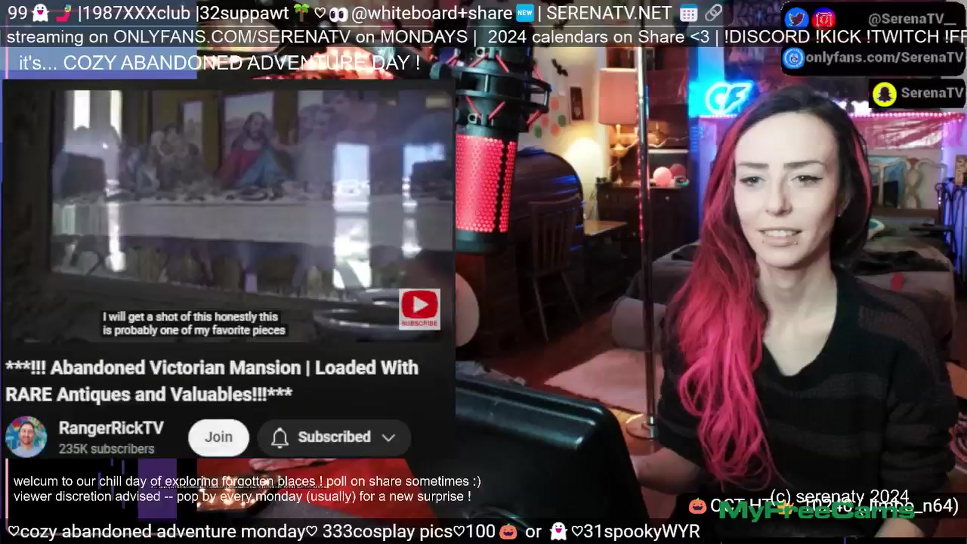 Gallery image thumbnail from serenatv's myfreecams stream on, 10/21/2024, 19:20 image 6 of 20