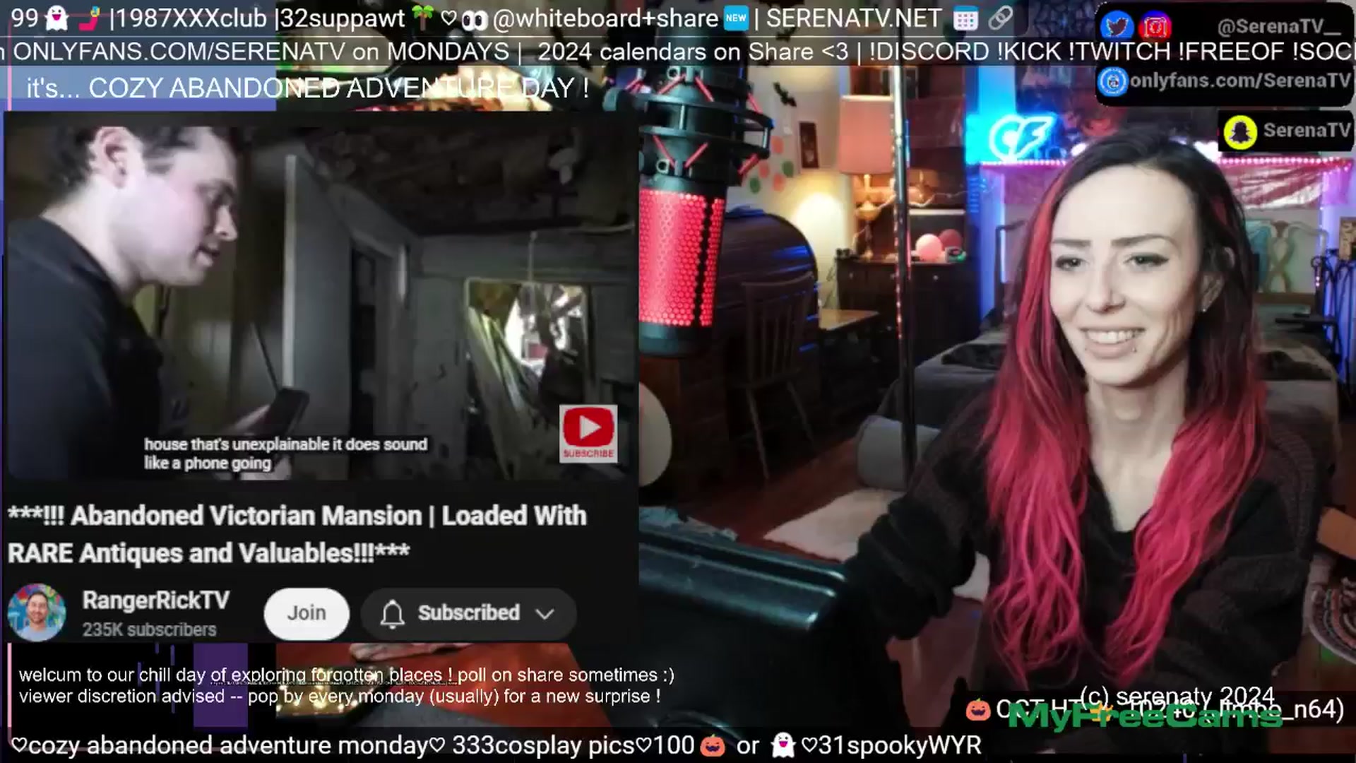 Gallery image thumbnail from serenatv's myfreecams stream on, 10/21/2024, 19:20 image 9 of 20