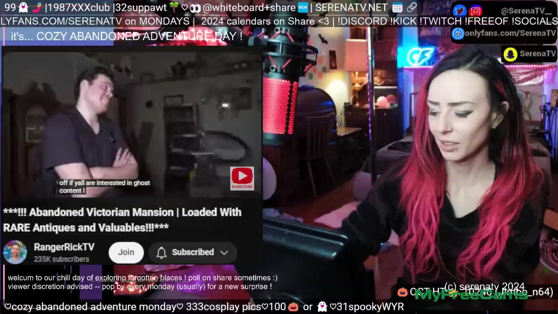 Gallery image thumbnail from serenatv's myfreecams stream on, 10/21/2024, 19:20 image 10 of 20