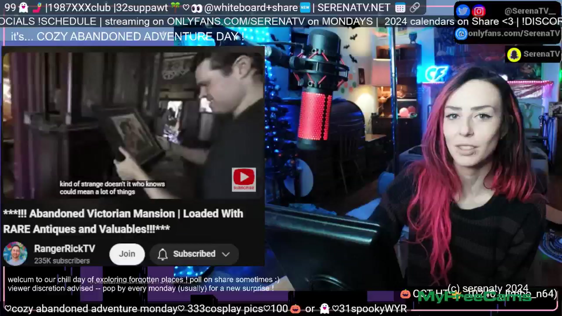 Gallery image thumbnail from serenatv's myfreecams stream on, 10/21/2024, 19:20 image 1 of 20