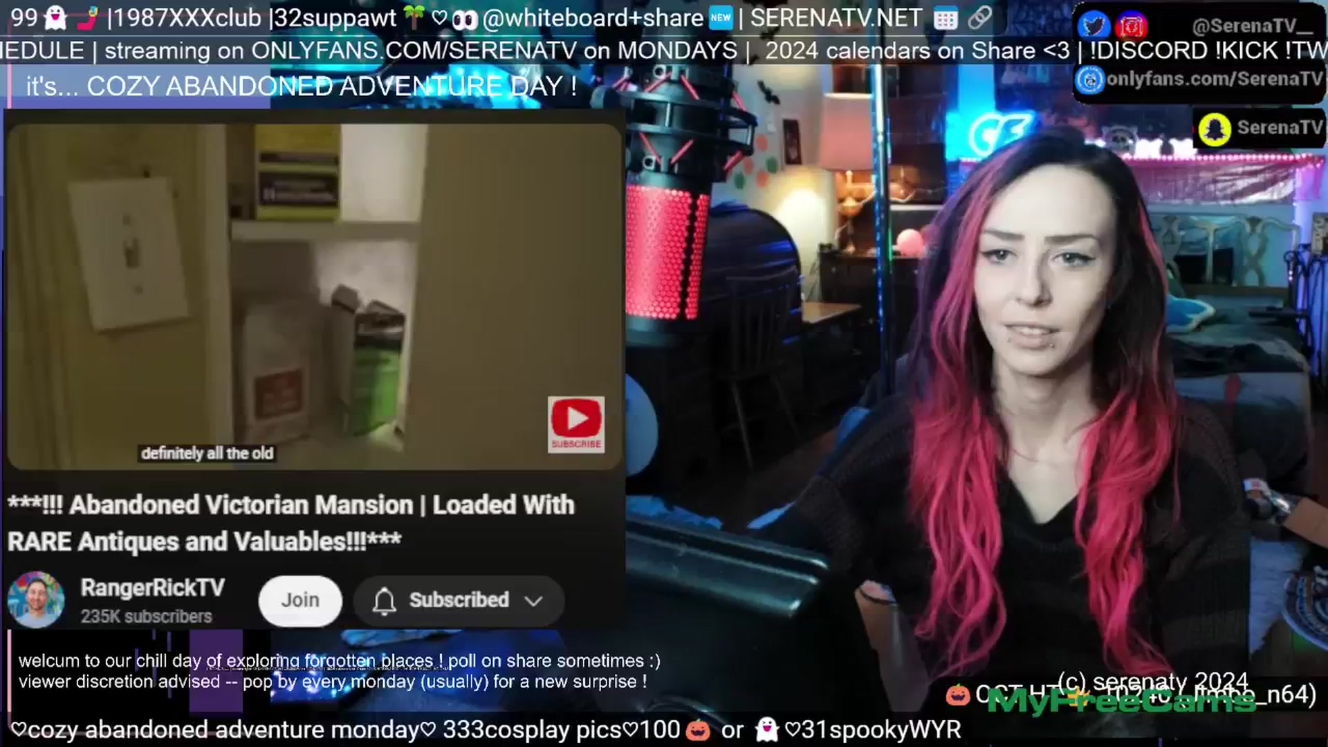 Gallery image thumbnail from serenatv's myfreecams stream on, 10/21/2024, 19:20 image 4 of 20