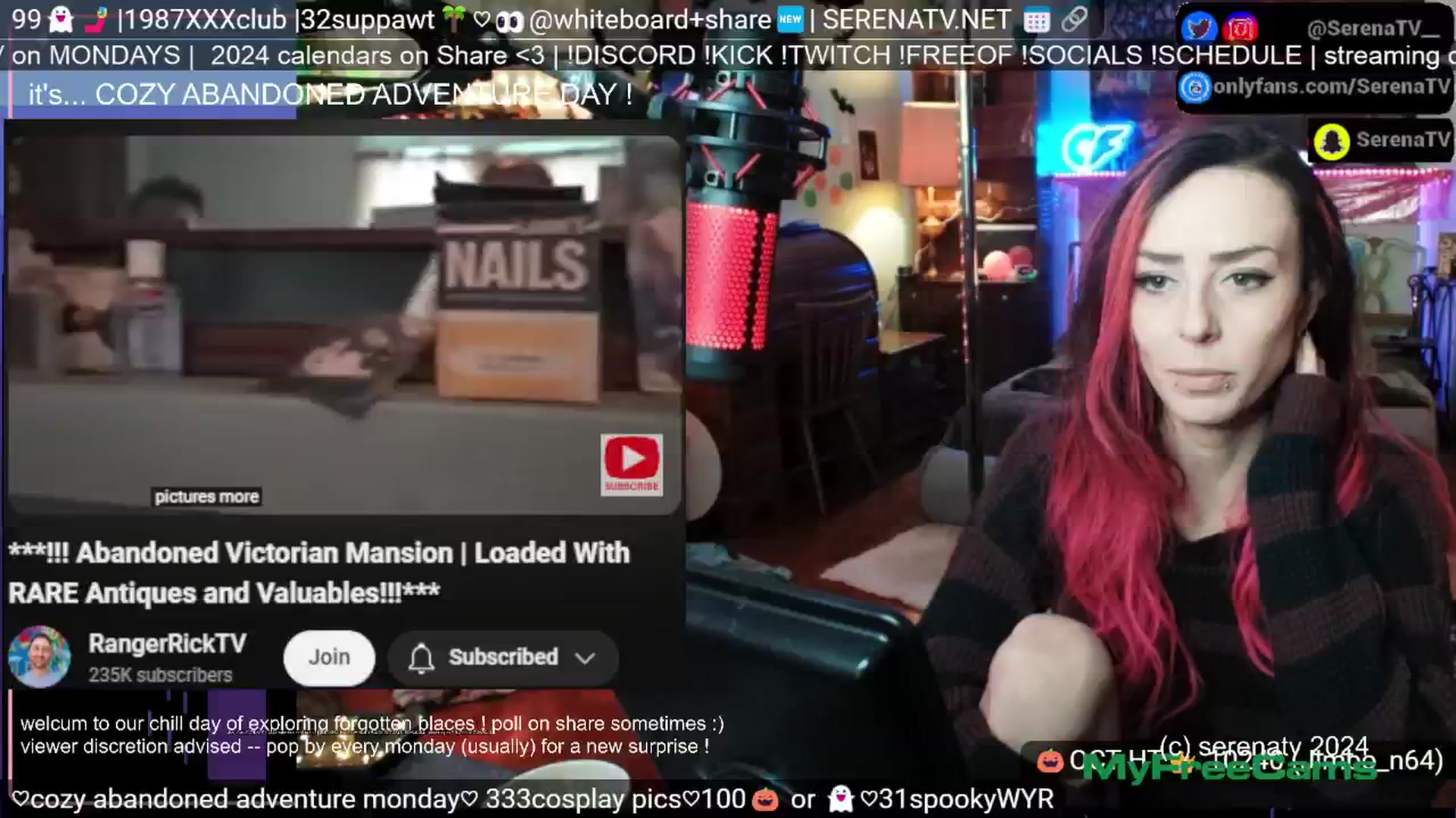 Gallery image thumbnail from serenatv's myfreecams stream on, 10/21/2024, 19:20 image 16 of 20