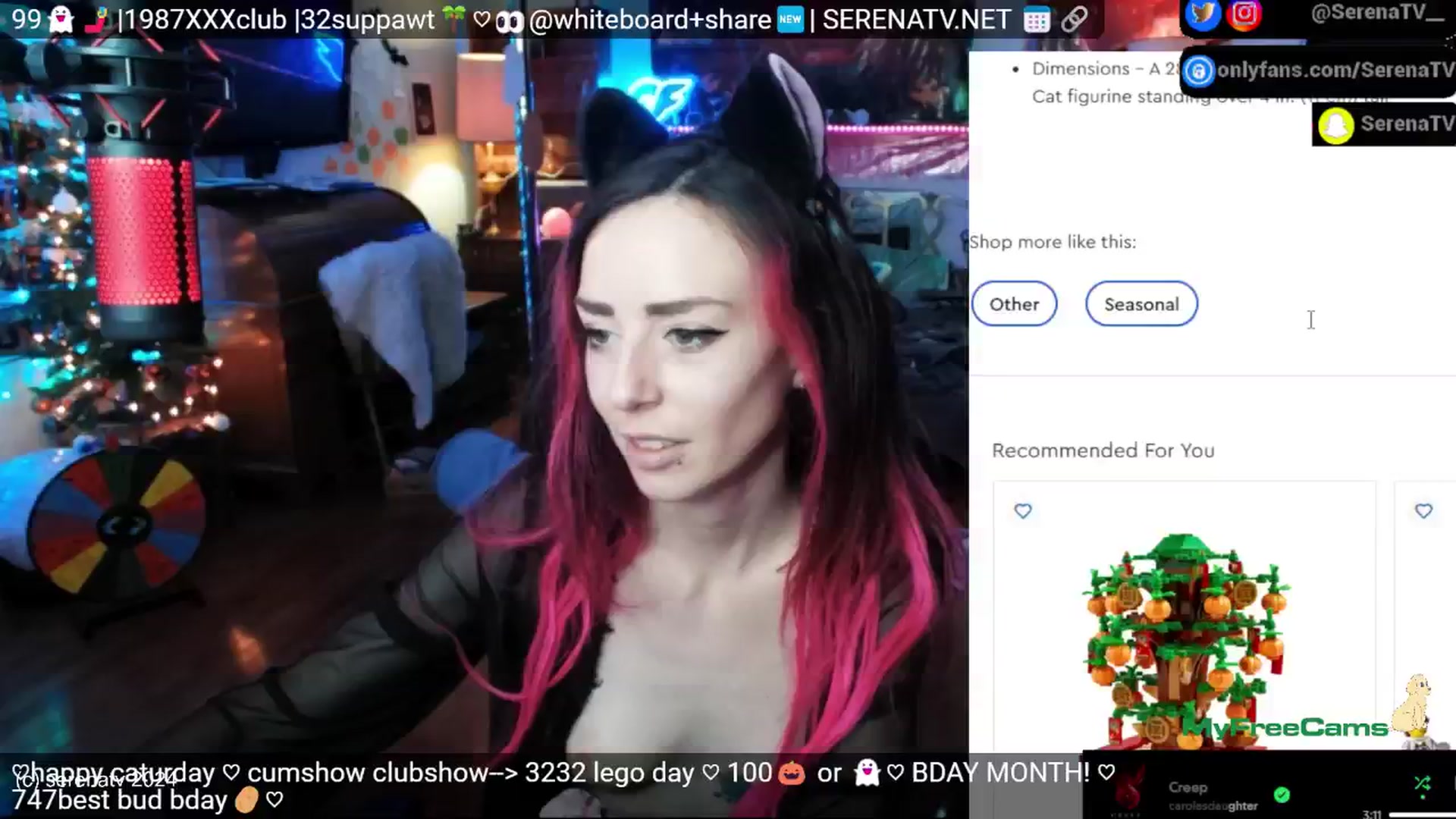 Gallery image thumbnail from serenatv's myfreecams stream on, 11/09/2024, 20:27 image 18 of 20