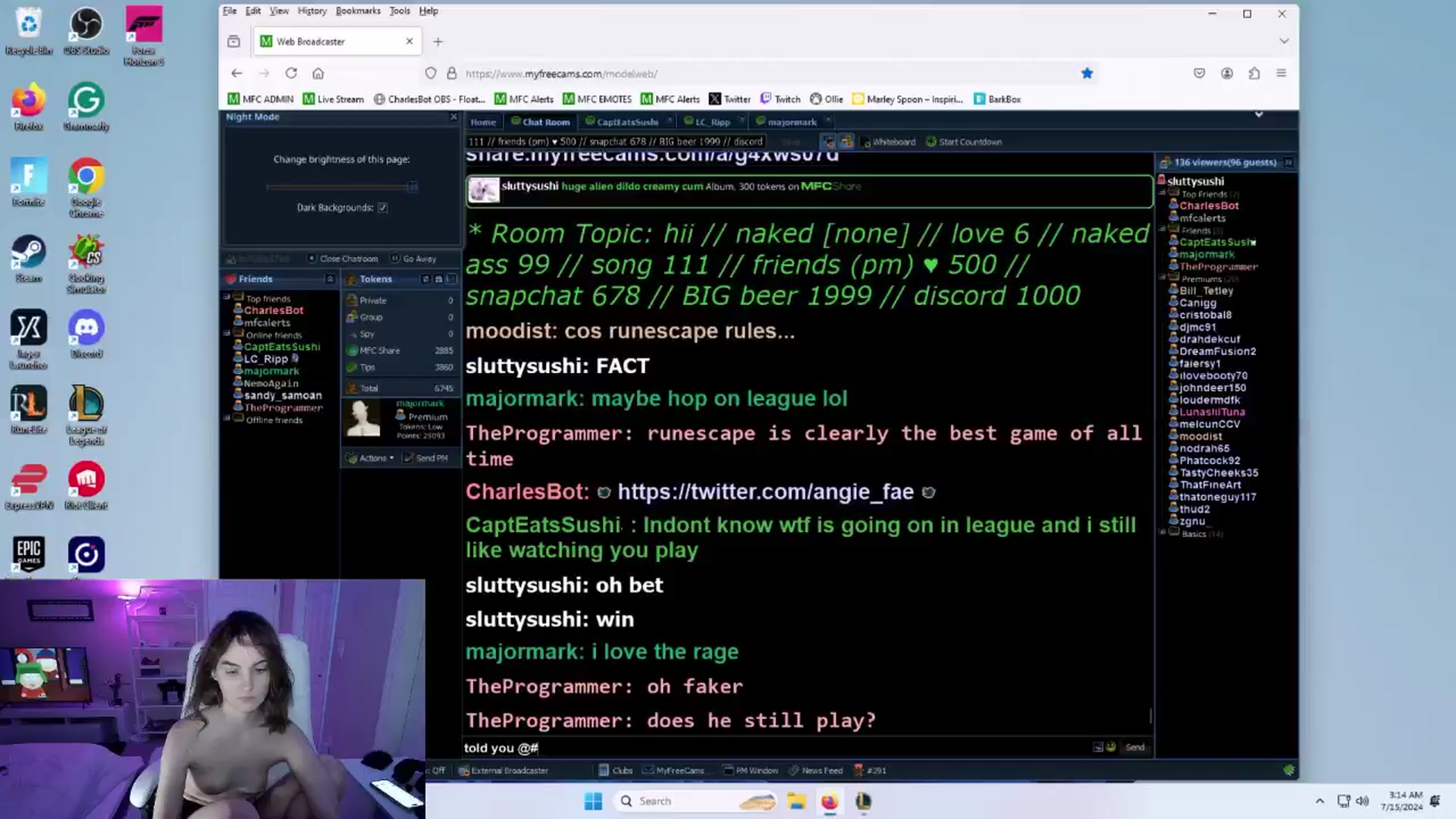 Gallery image thumbnail from sluttysushi's myfreecams stream on, 07/15/2024, 08:18 image 17 of 20